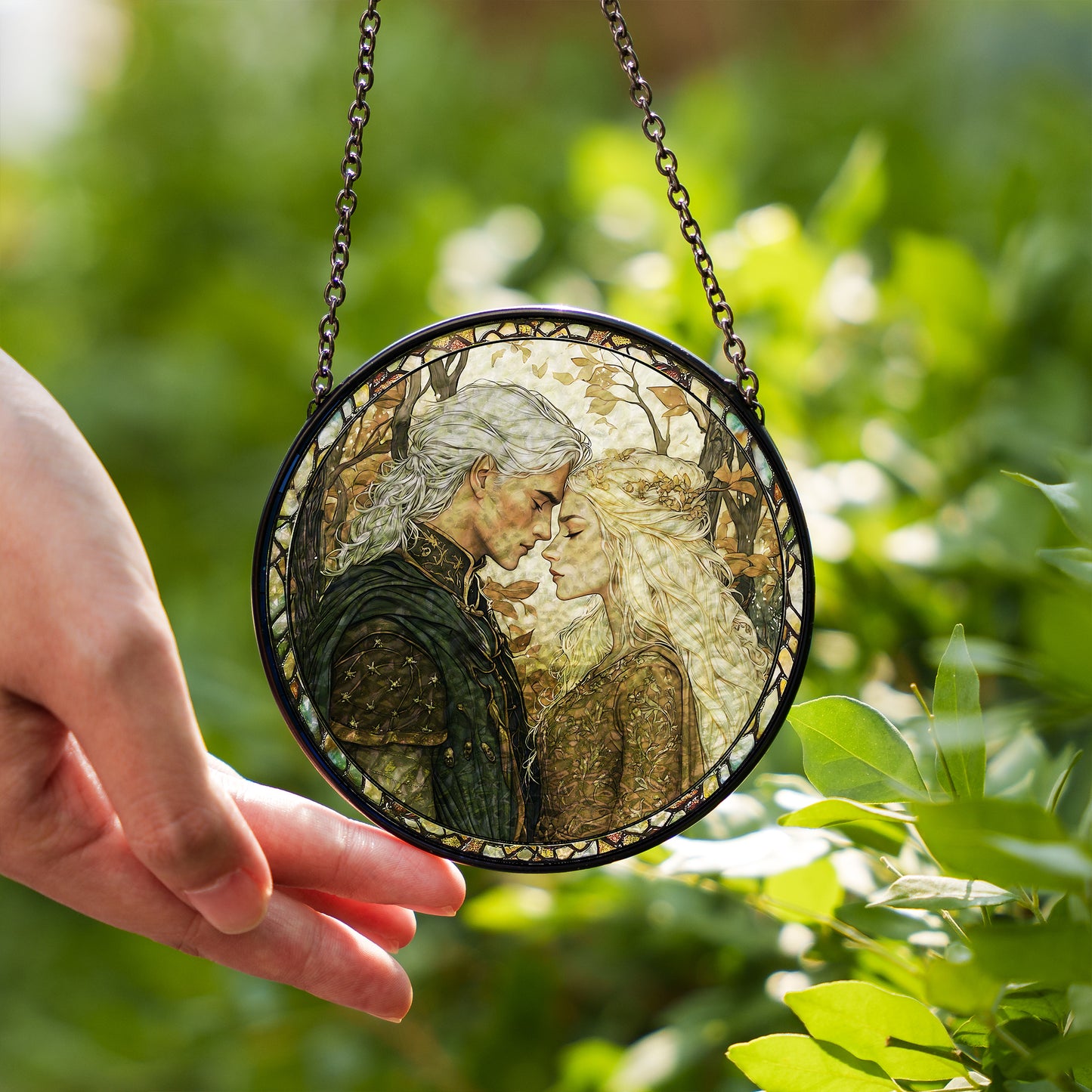 Aelin Galathynius & Rowan Whitethorn Stained Glass Suncatcher
