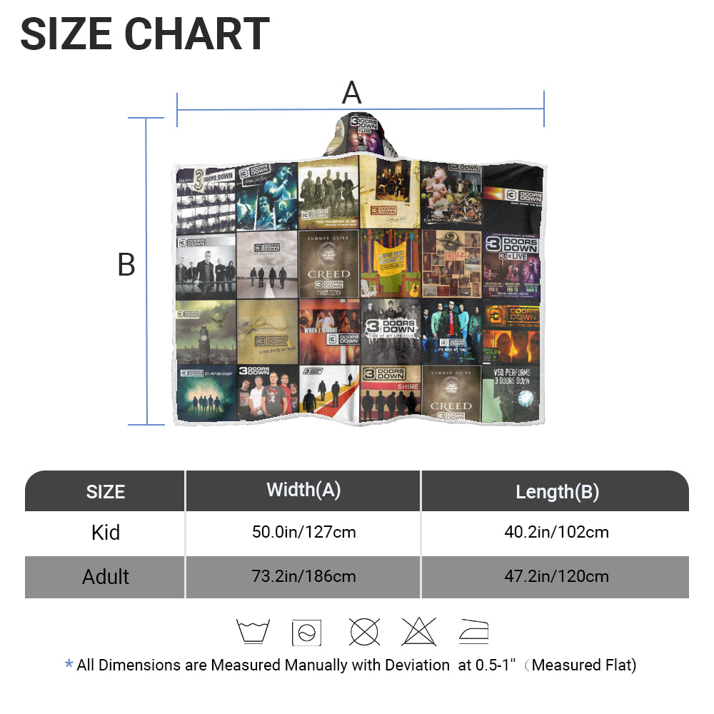 3 Doors Down Wearable Hooded Blanket – Early-2000s Rock Warmth You Can Wear