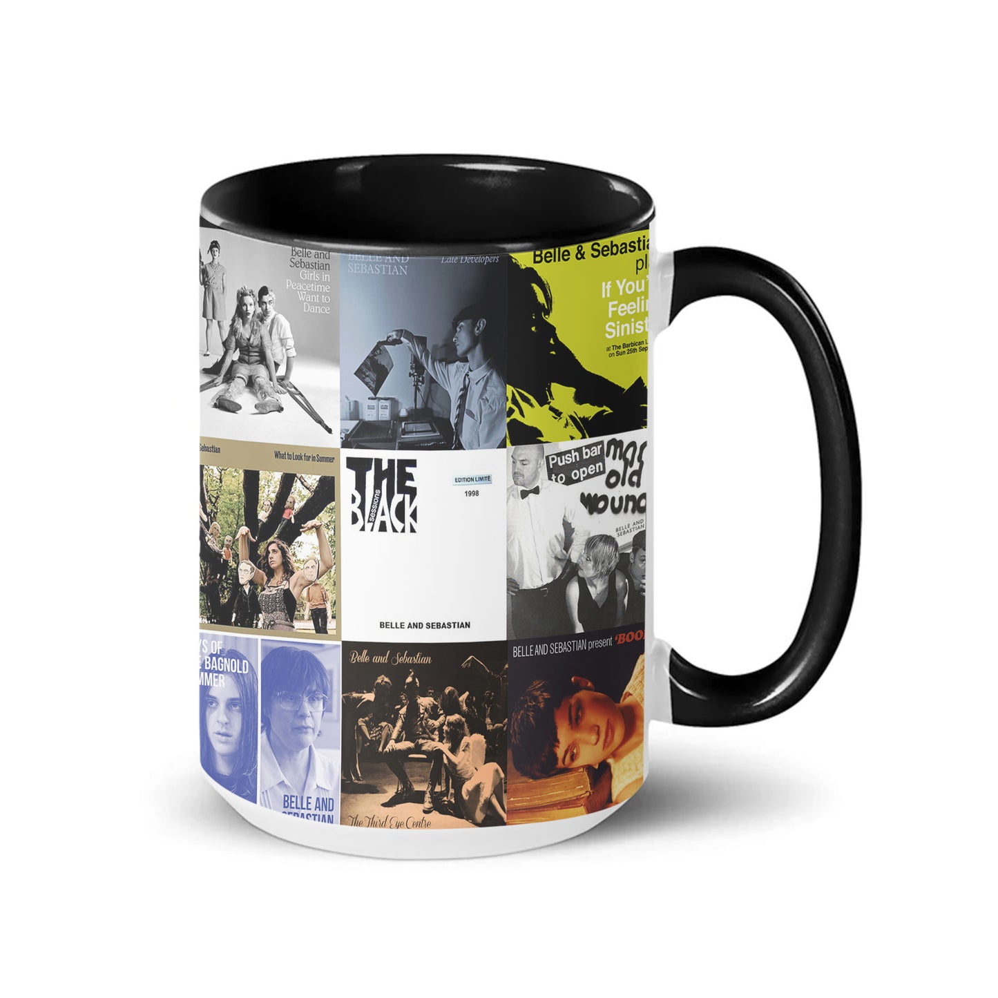 Belle and Sebastian Accent Mug – Classic Album Cover Collage Gift for Indie Pop Fans