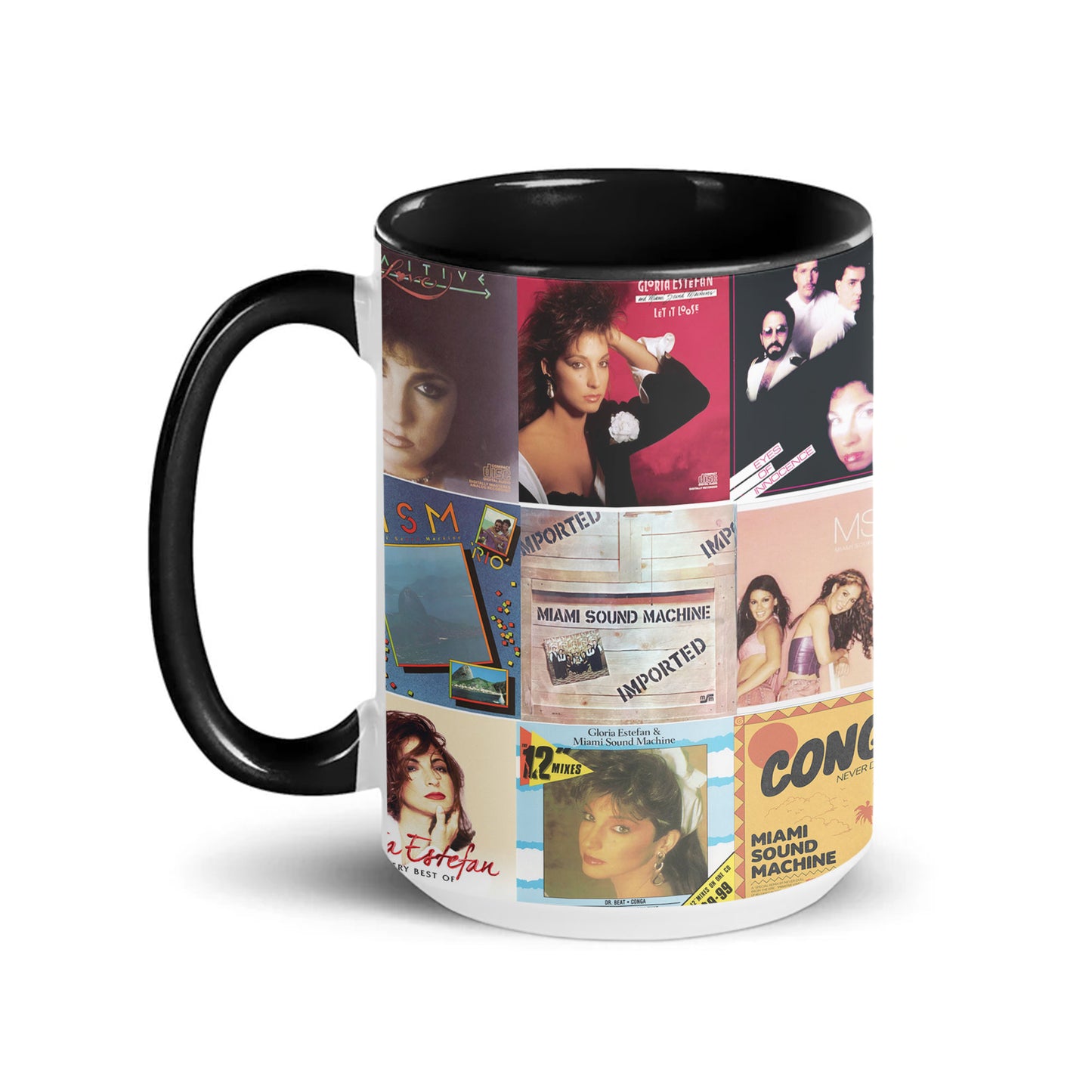 Miami Sound Machine Accent Mug – Retro Latin-Pop Album Collage Gift