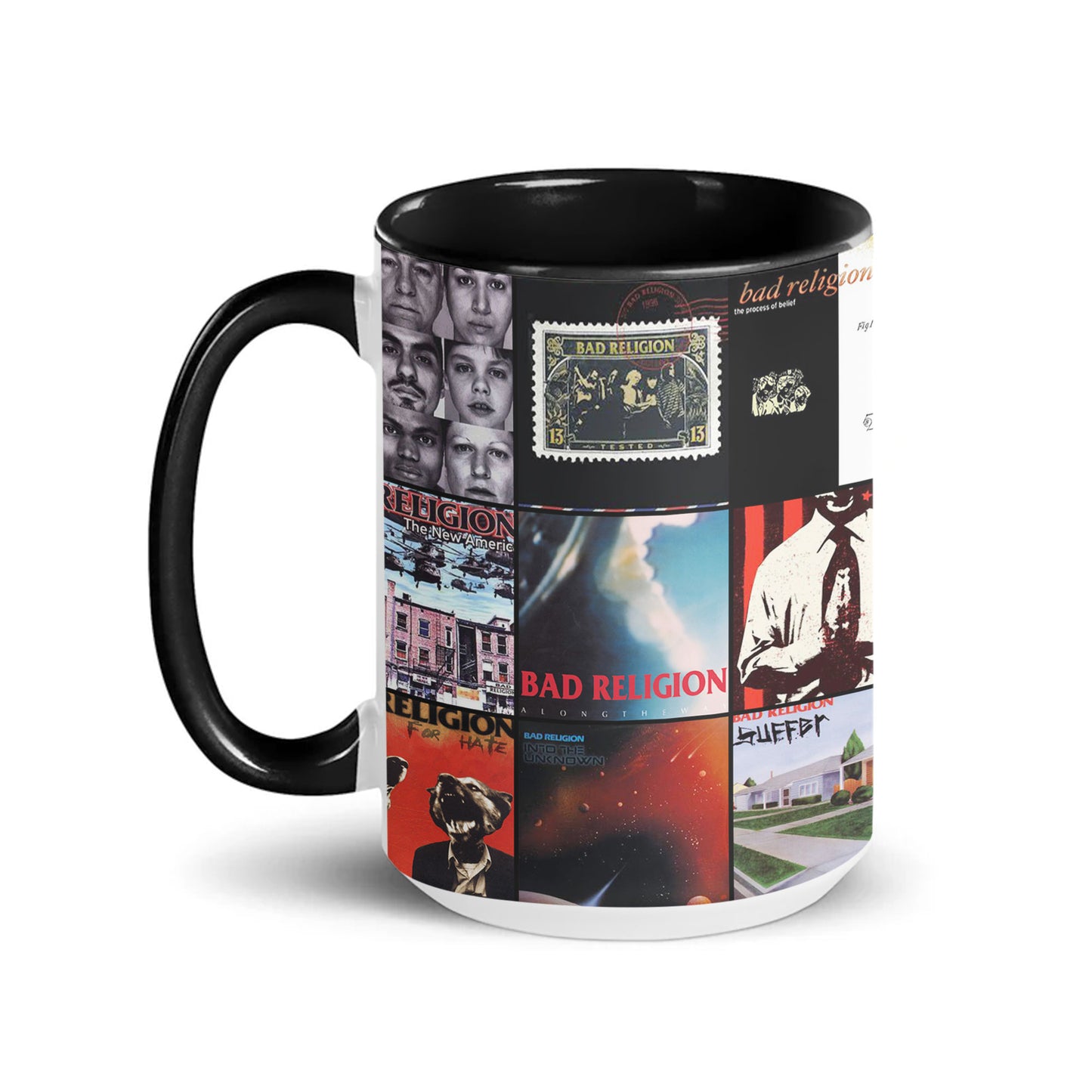 Bad Religion Accent Mug – Classic Album Cover Collage Gift for Punk Rock Fans