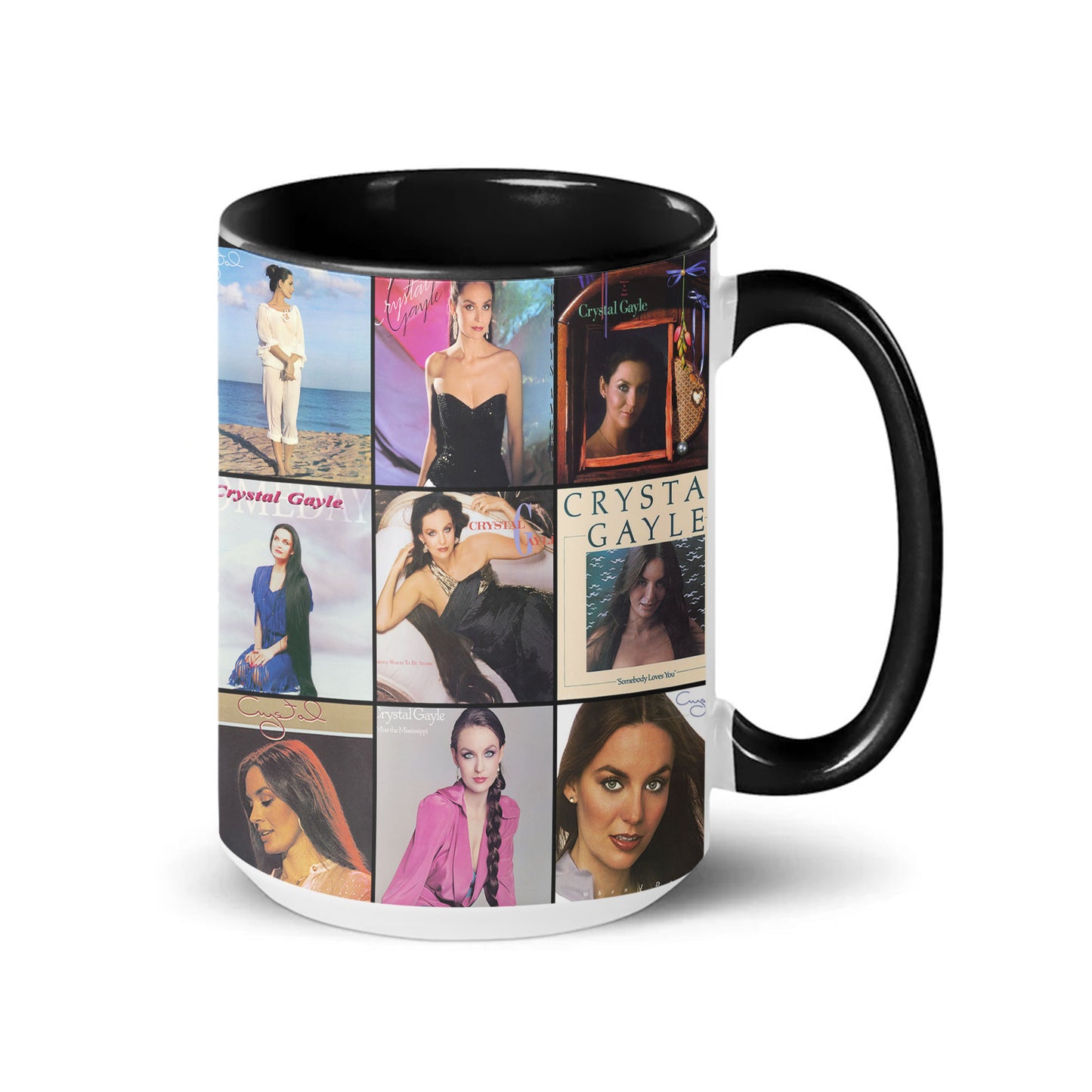 Crystal Gayle Accent Mug – Classic Album Cover Collage Gift