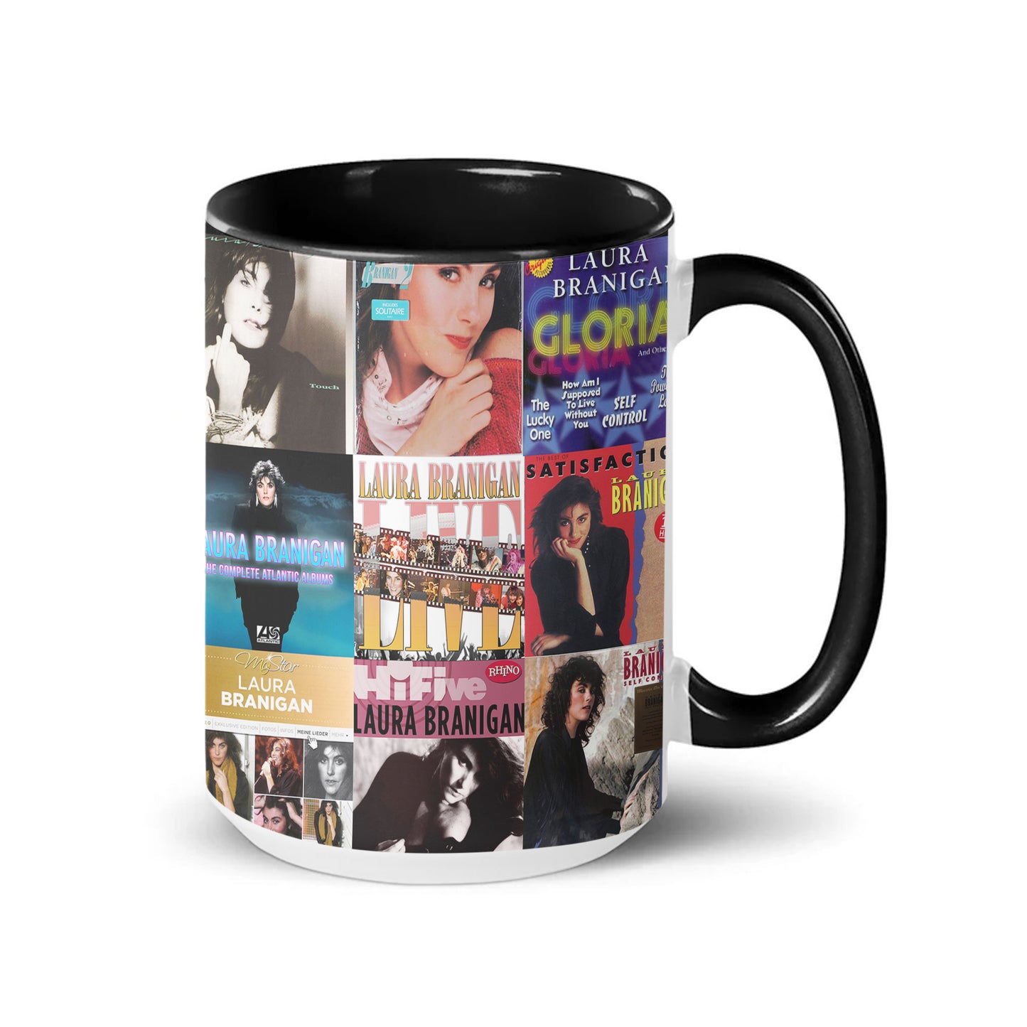 Laura Branigan Accent Mug – Timeless Pop Icon Album Collage Gift