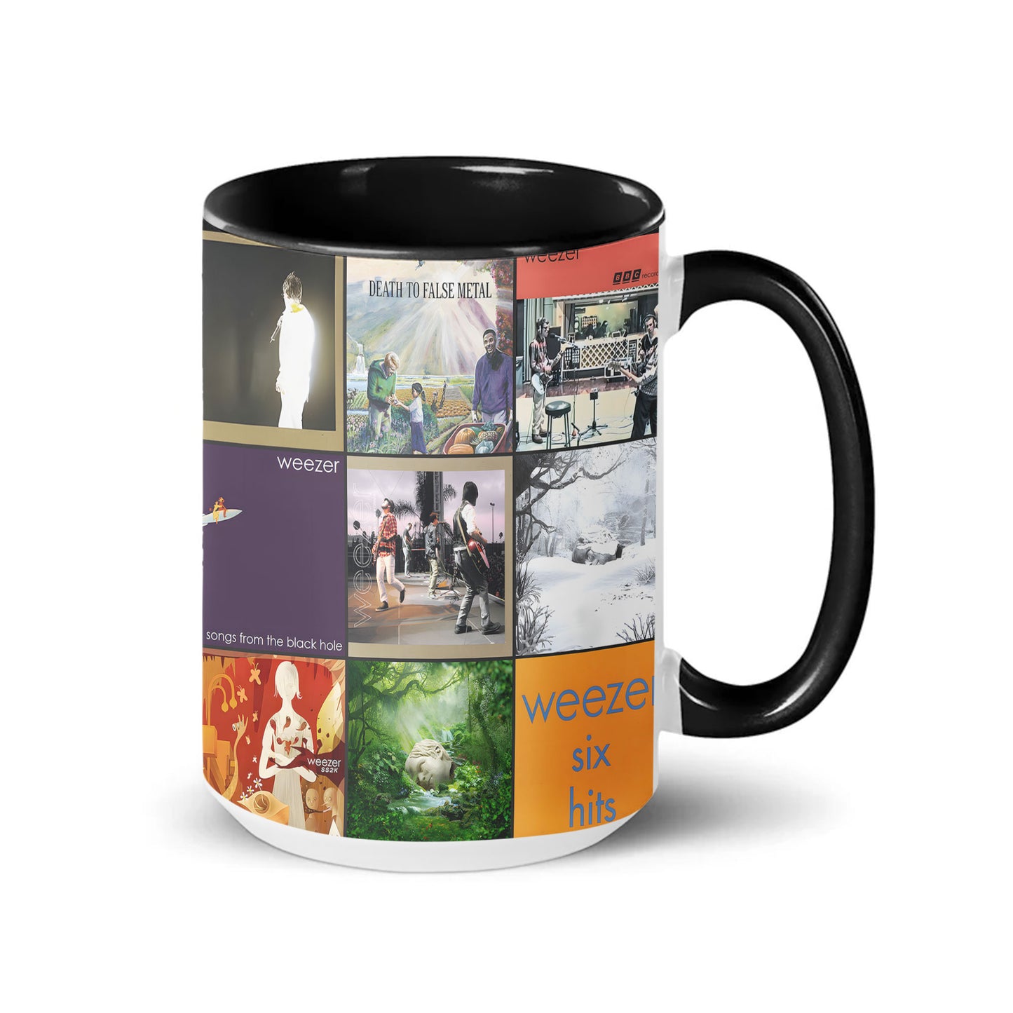 Weezer Accent Mug – Alternative Rock Album Art Collage Gift