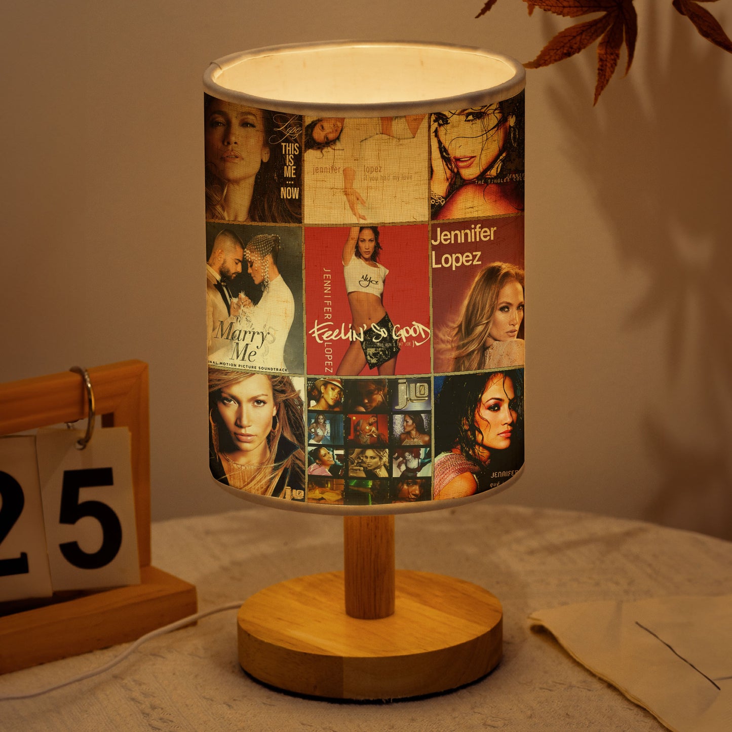 Jennifer Lopez Album Cover Table Lamp – Retro Pop Diva Room Decor
