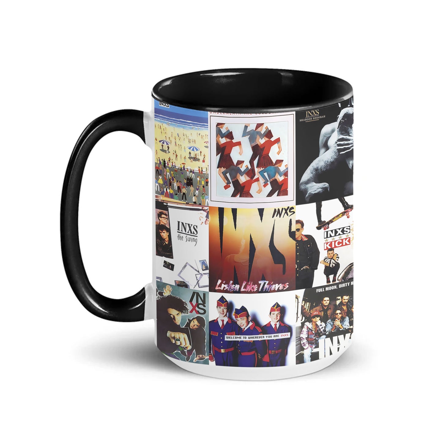 INXS Accent Mug – Classic Album Cover Collage Gift