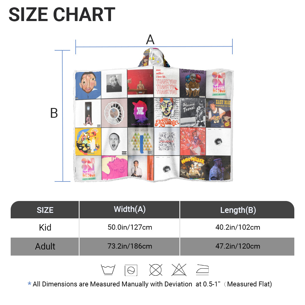 Mac Miller Wearable Hooded Blanket – Iconic Album Cover Collage Gift