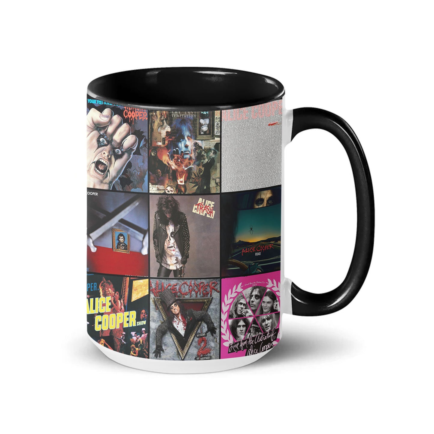 Alice Cooper Accent Mug – Classic Album Cover Collage Gift