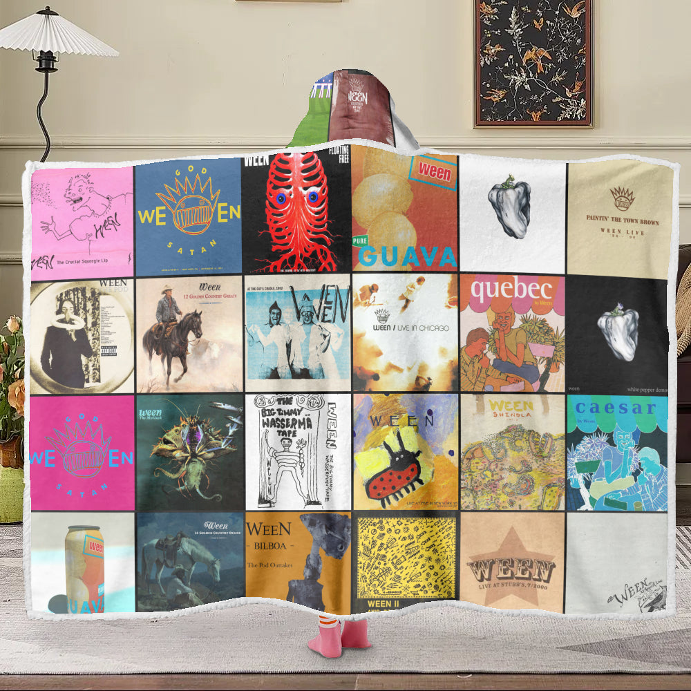 Ween Album Art Wearable Hooded Blanket – Alternative Rock Fan Gift