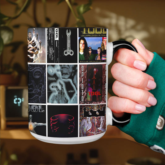Tool Accent Mug – Iconic Album Art Collage for Progressive Rock Fans