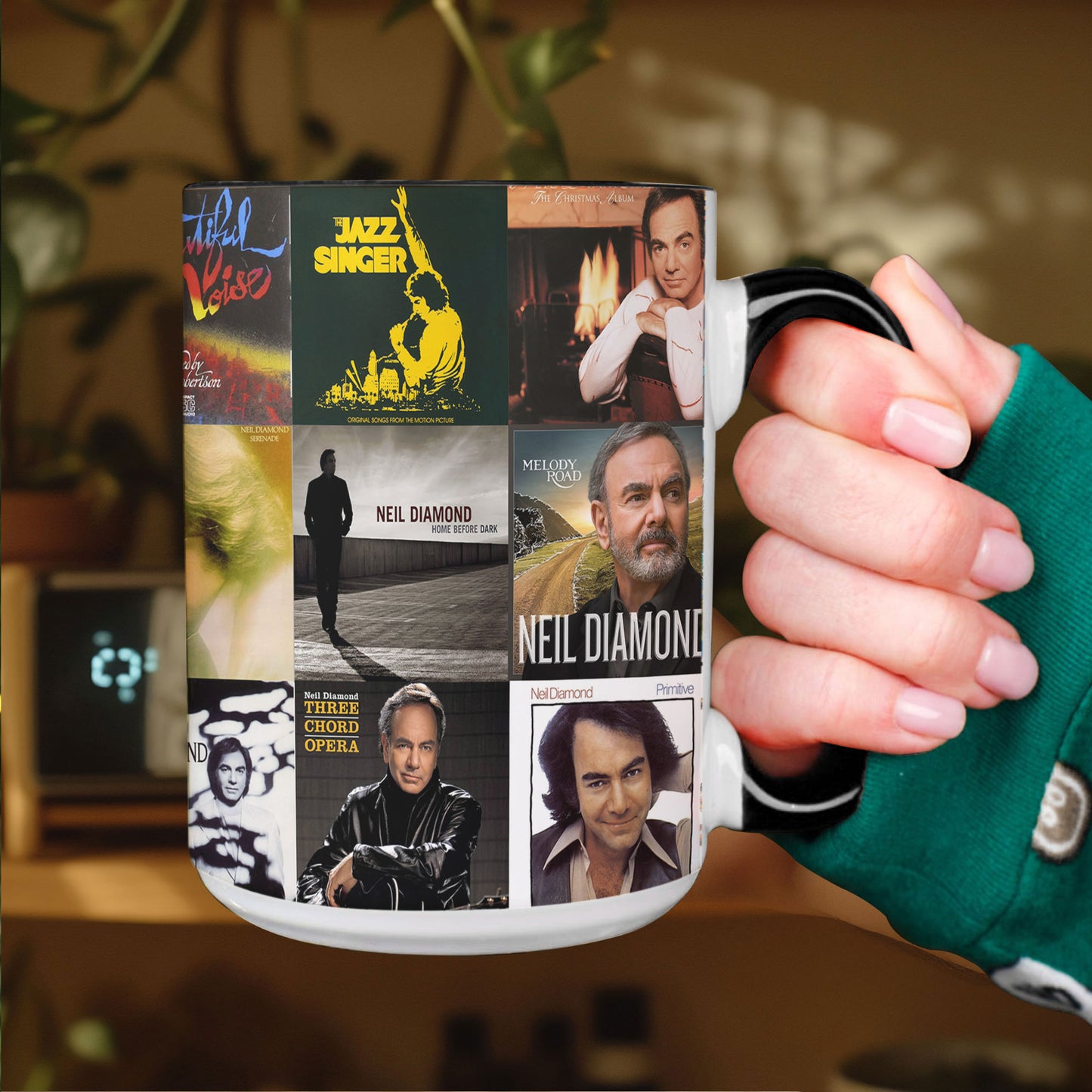 Neil Diamond Accent Mug – Classic Album Cover Collage Gift