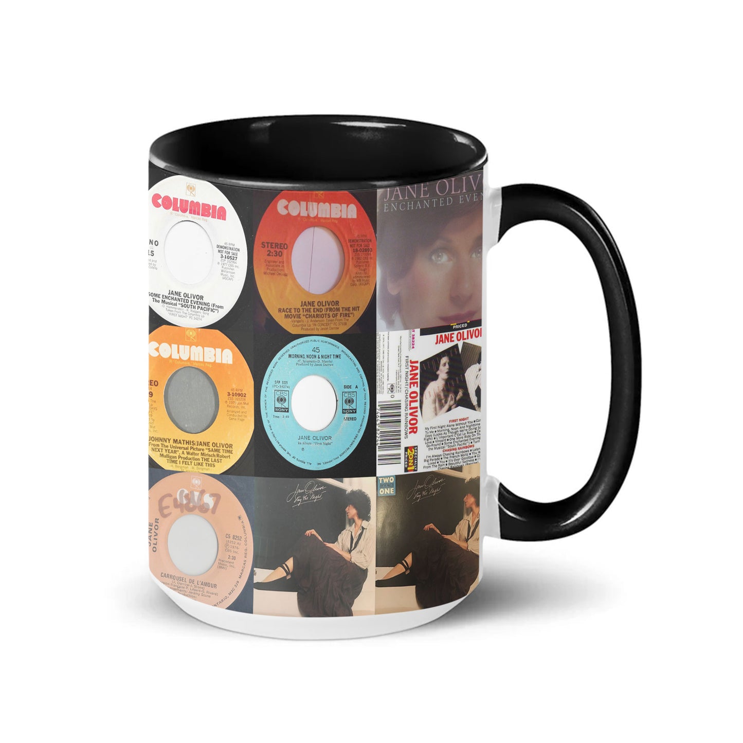 Jane Olivor Accent Mug – Timeless Vocal Elegance Album Collage Gift