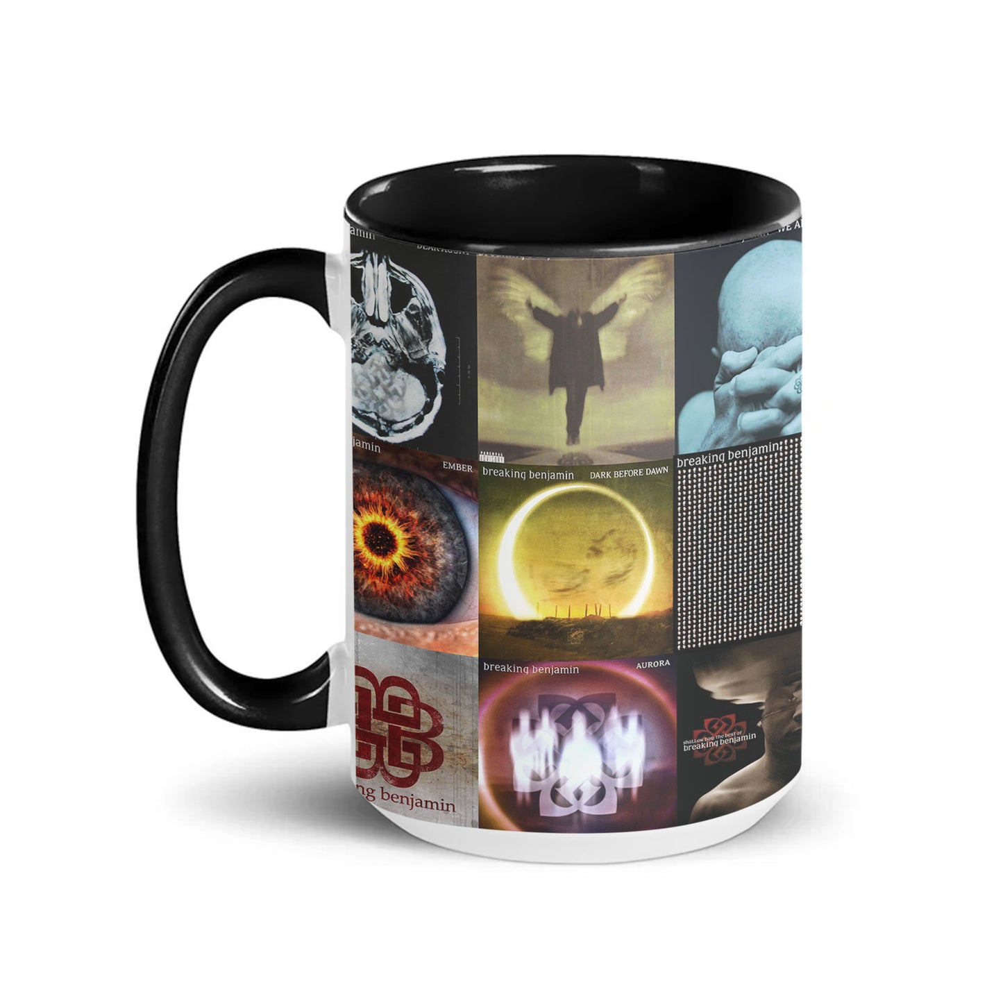 Breaking Benjamin Accent Mug – Classic Album Cover Collage Gift for Rock Fans