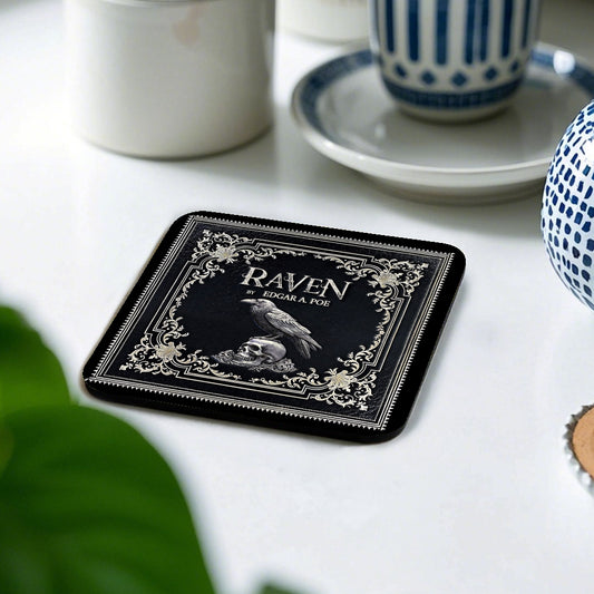 Gothic Raven Coaster – Edgar Allan Poe Inspired Drink Mat