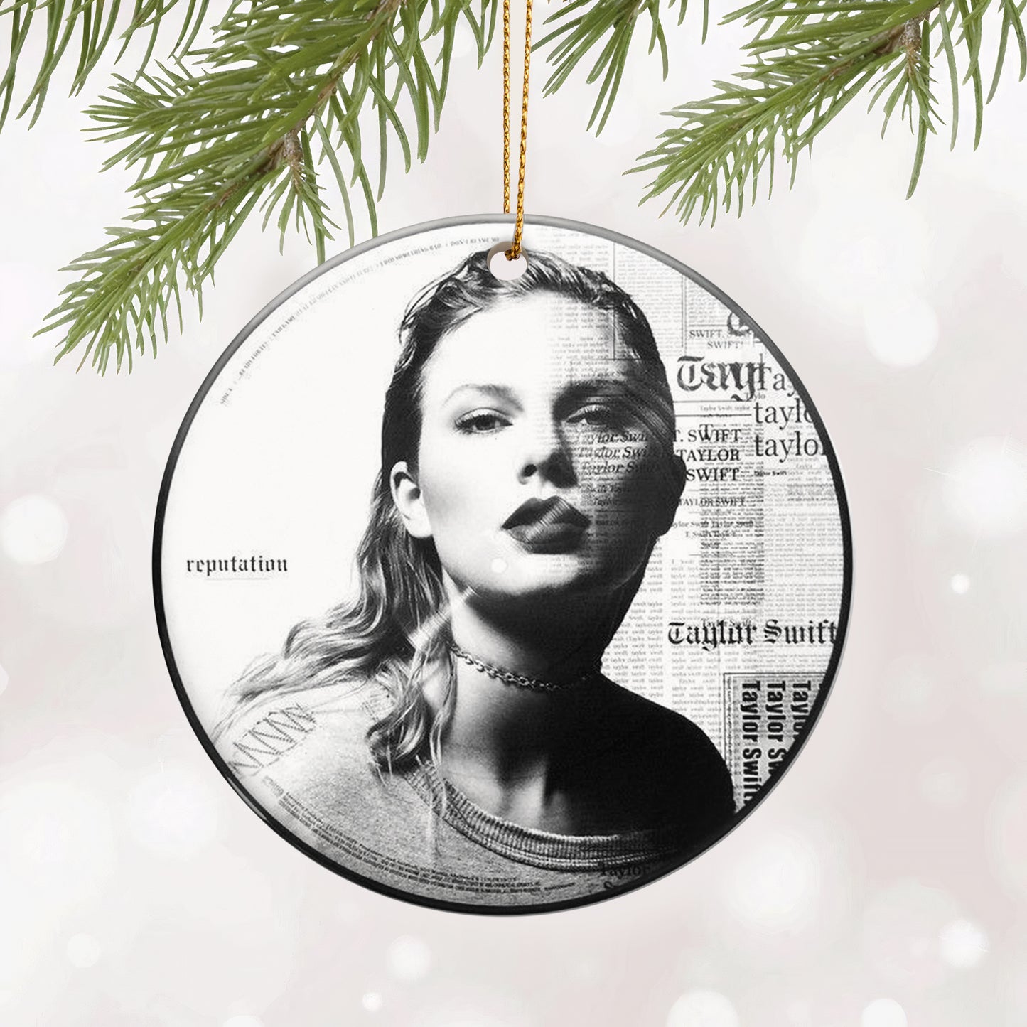 Reputation Taylor Swift CD Ceramic Ornament – Holiday Music Keepsake Decoration