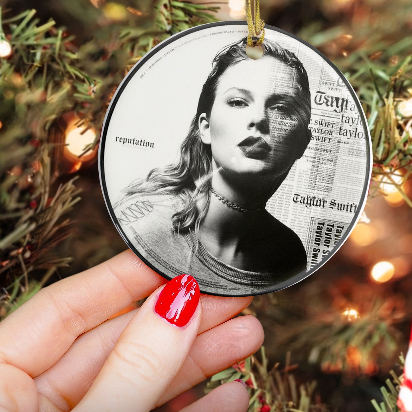 Reputation Taylor Swift CD Ceramic Ornament – Holiday Music Keepsake Decoration