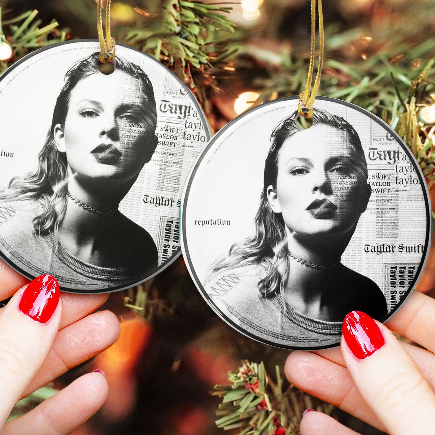 Reputation Taylor Swift CD Ceramic Ornament – Holiday Music Keepsake Decoration