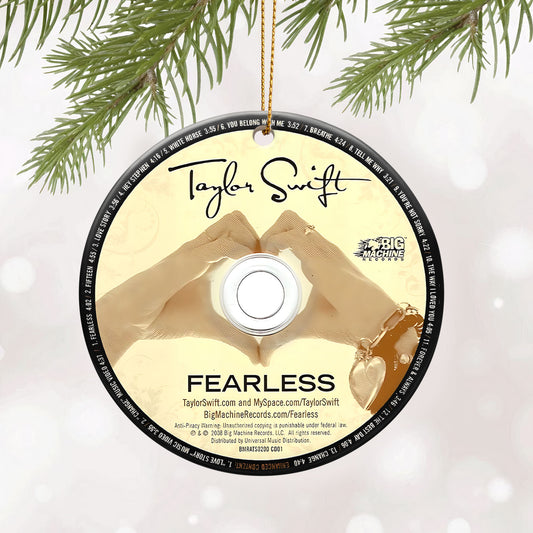 Fearless Taylor Swift CD Ceramic Ornament – Holiday Music Keepsake Decoration