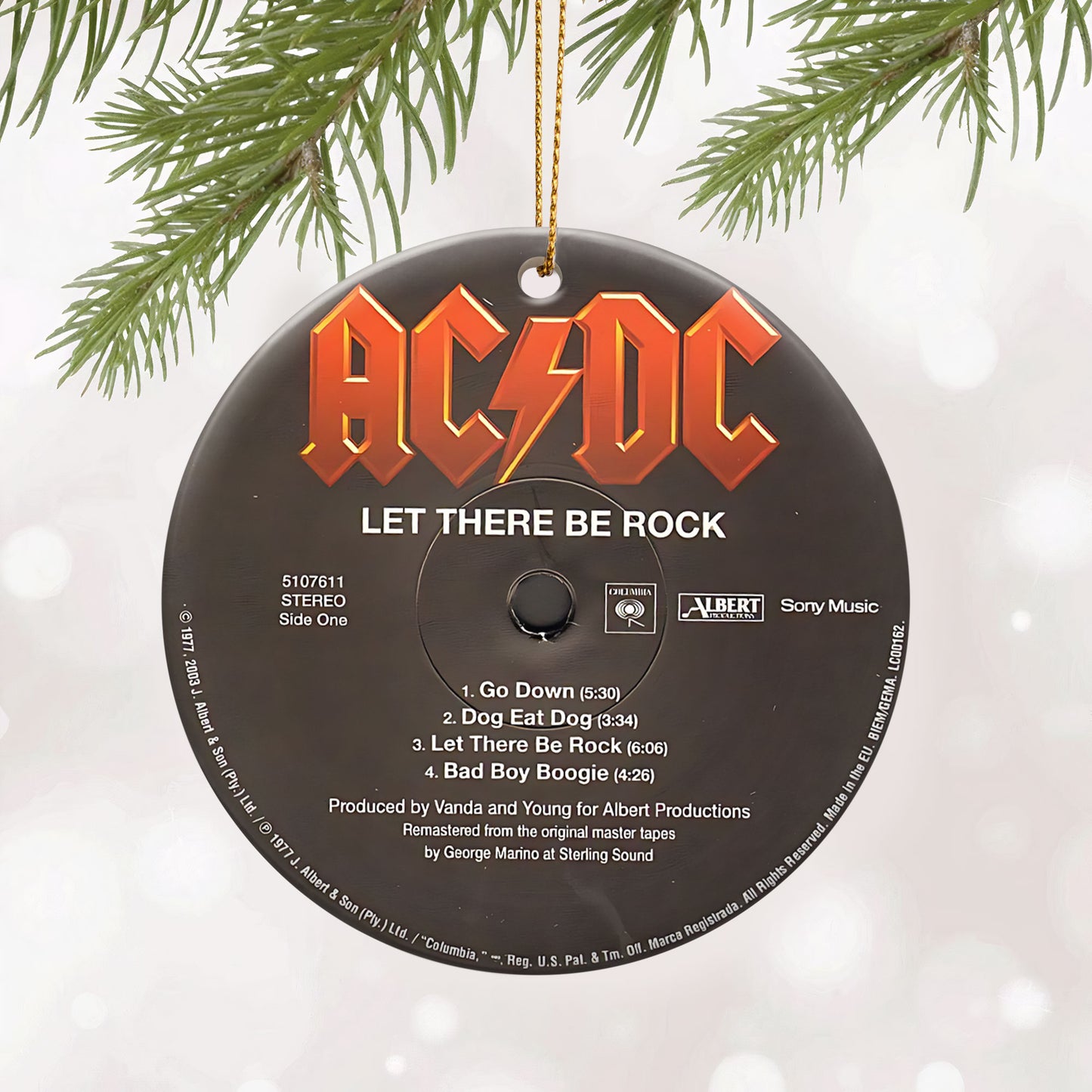 Let There Be Rock Hard Rock Ceramic Ornament – Classic Album Cover Holiday Decoration