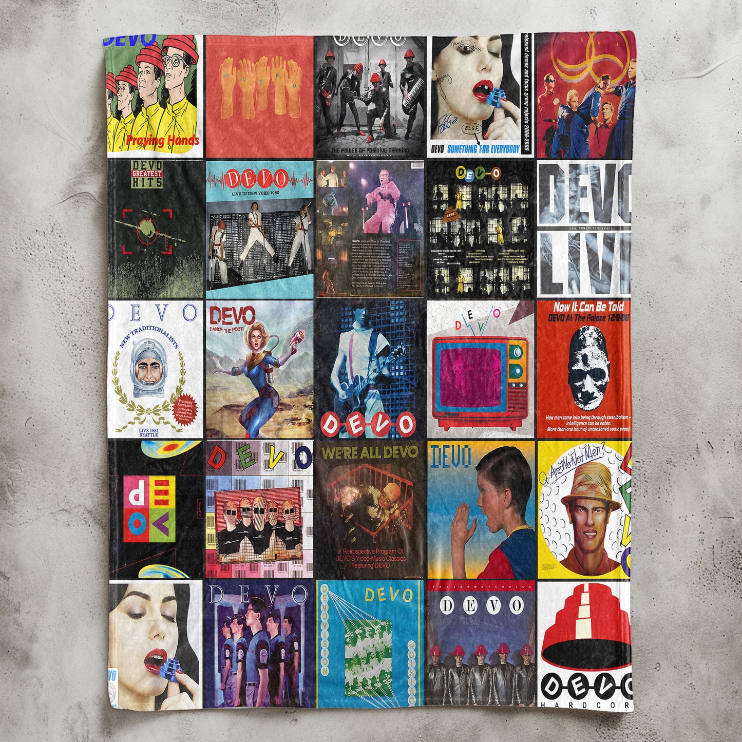 DEVO Sherpa Blanket – A New Wave Icon, Reimagined in Cozy Style