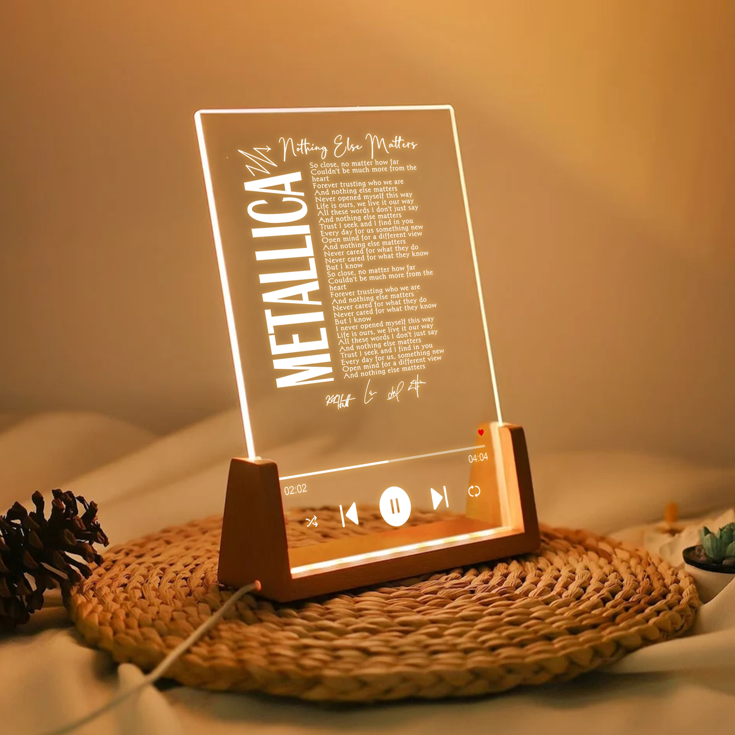 Metallica “Nothing Else Matters” LED Music Plaque – Classic Rock Glow