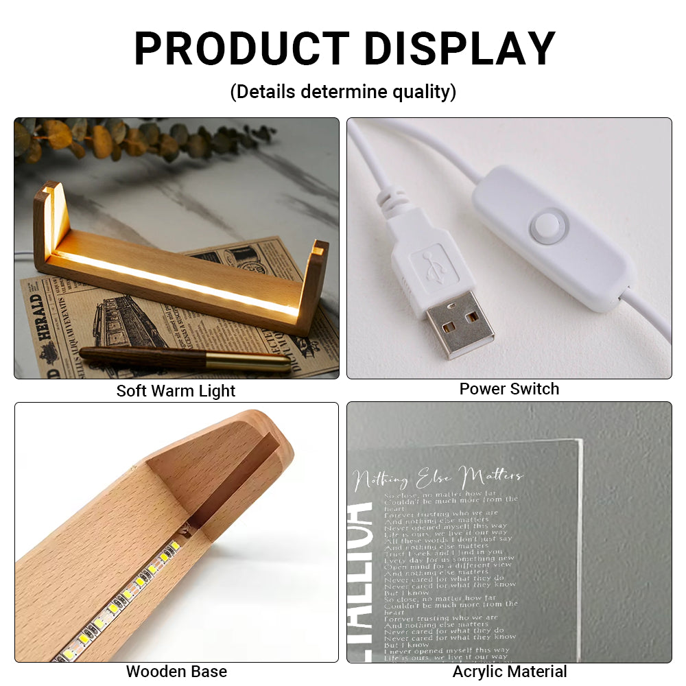 Metallica “Nothing Else Matters” LED Music Plaque – Classic Rock Glow