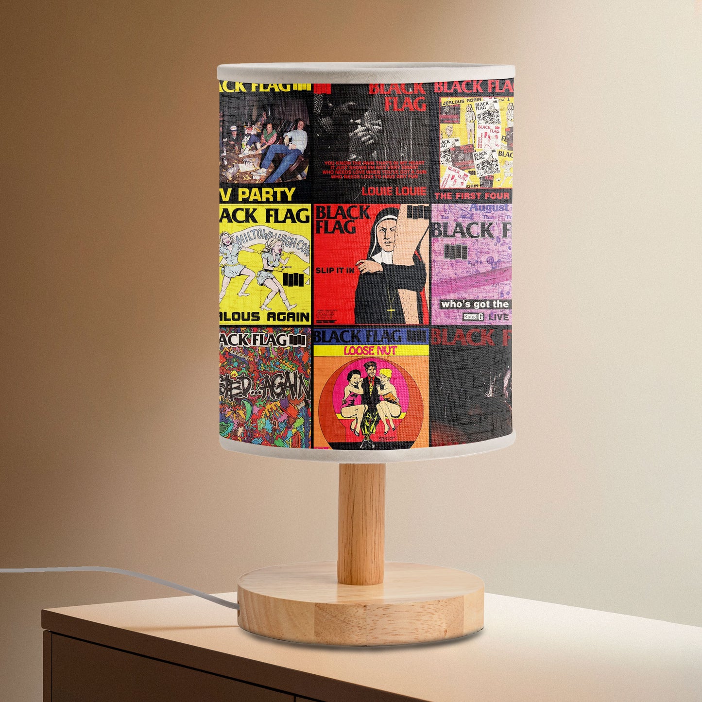 Black Flag Album Cover Lamp – Punk Rock Nostalgia Home Decor