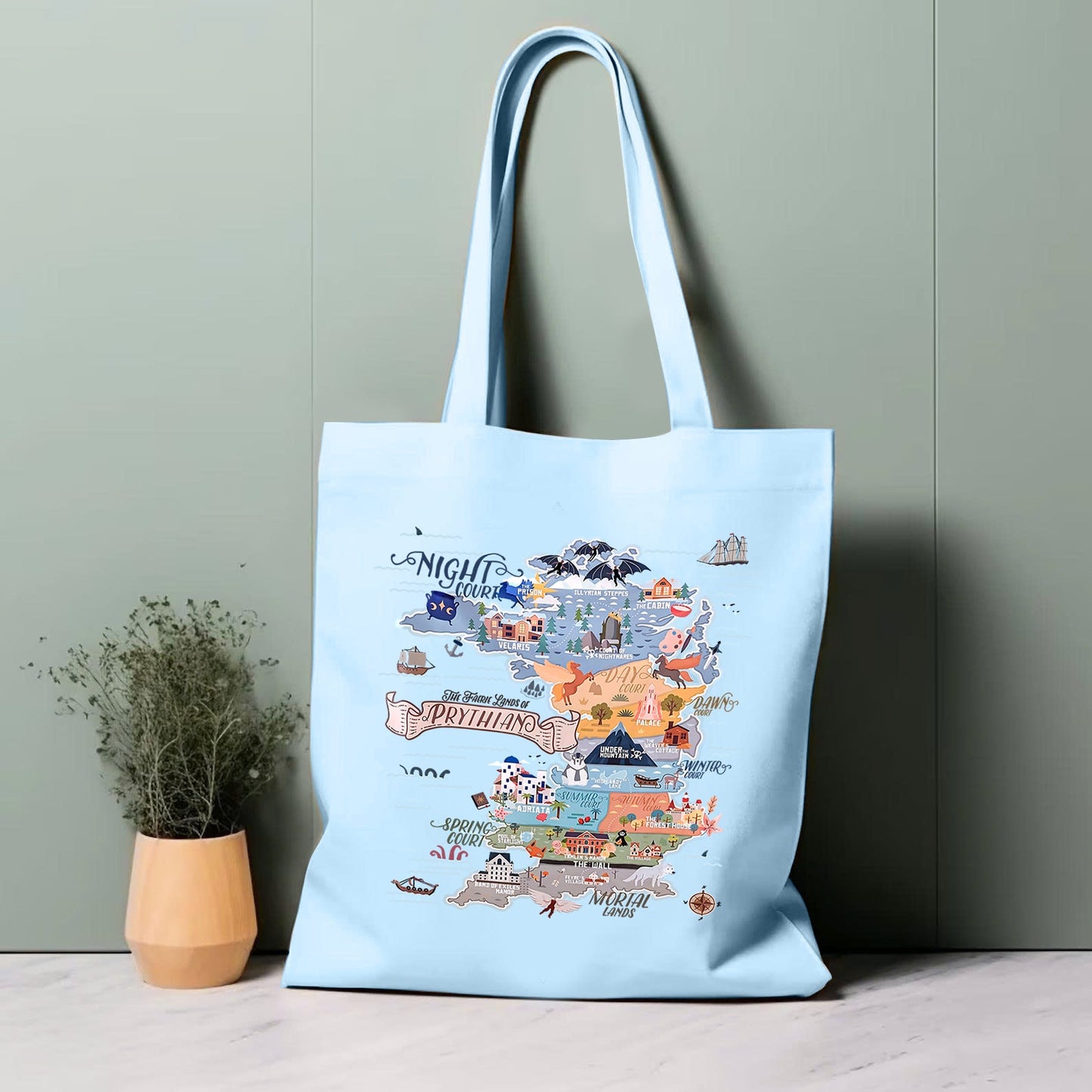 Prythian Map Tote Bag – A Court of Thorns and Roses Inspired