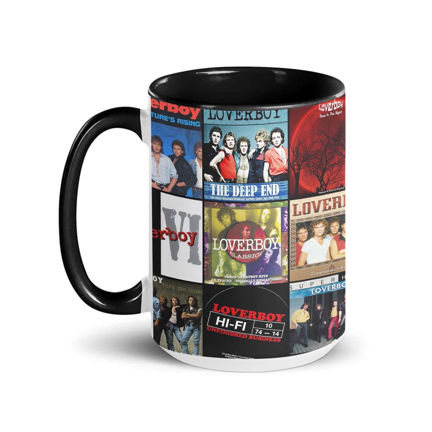 Loverboy Accent Mug – Retro Rock Album Collage Gift