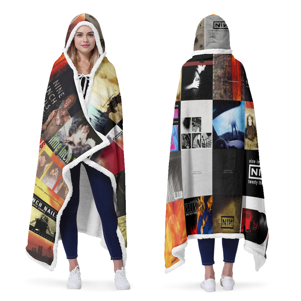 Nine Inch Nails Album Art Wearable Hooded Blanket – Industrial Rock Gift