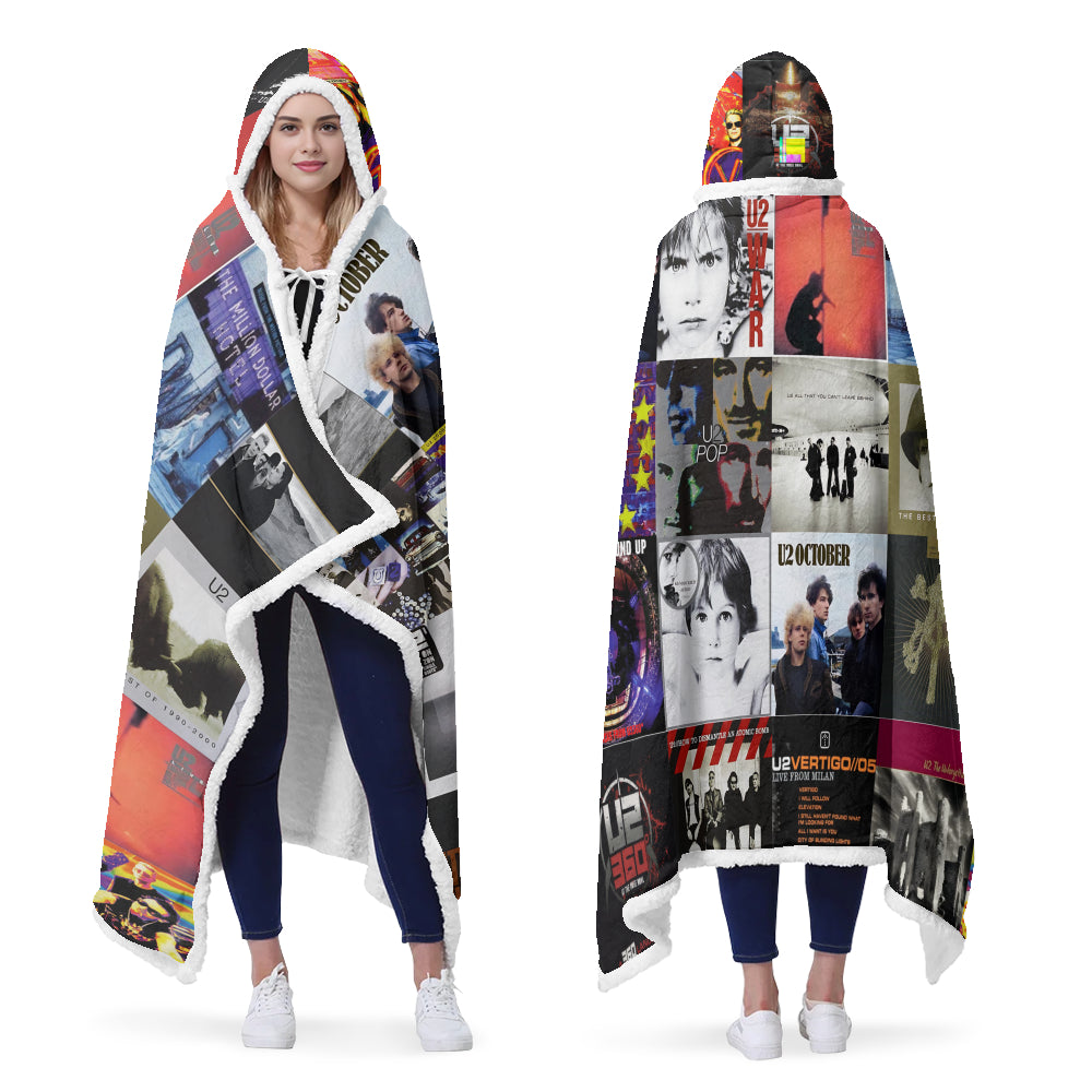 U2 Album Art Wearable Hooded Blanket – Rock Band Fan Gift