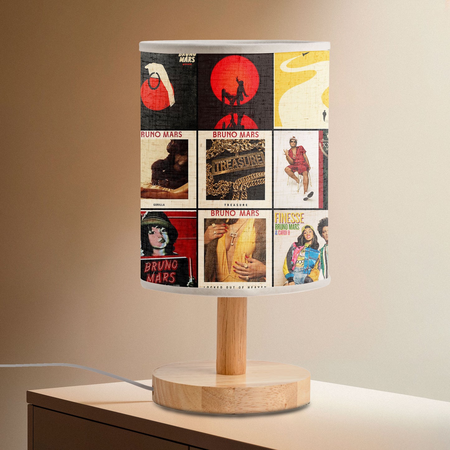 Bruno Mars Fabric Lamp – A Warm Glow for True Fans