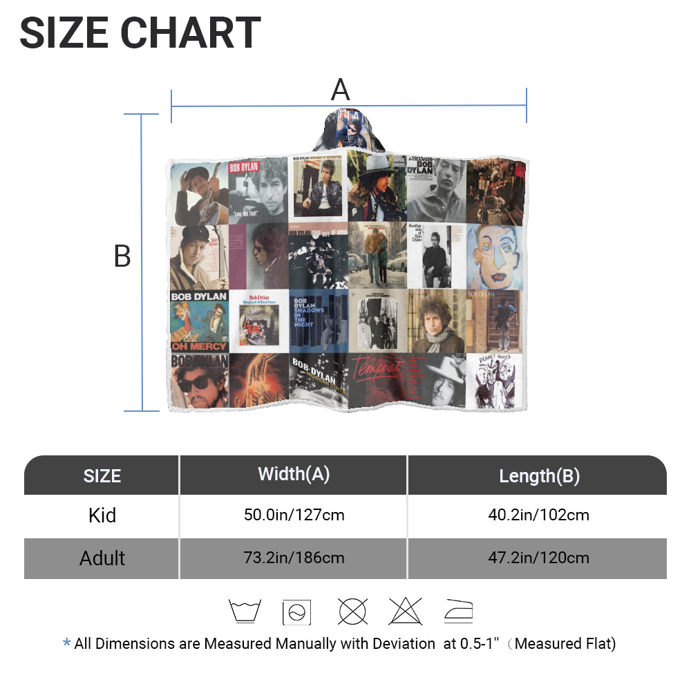 Bob Dylan Album Art Wearable Hooded Blanket – Folk Rock Legend Gift