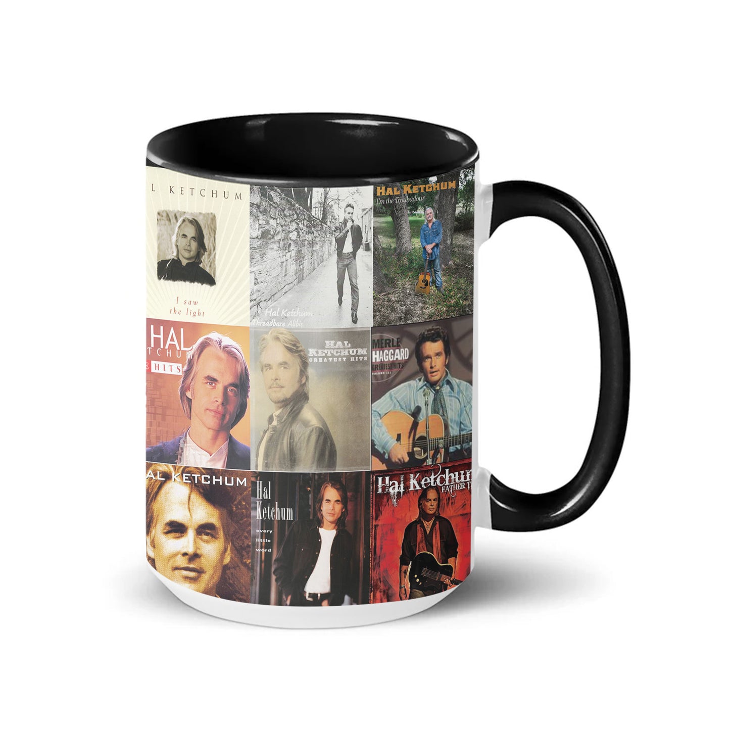 Hal Ketchum Accent Mug – Country Storyteller Album Cover Collage Gift