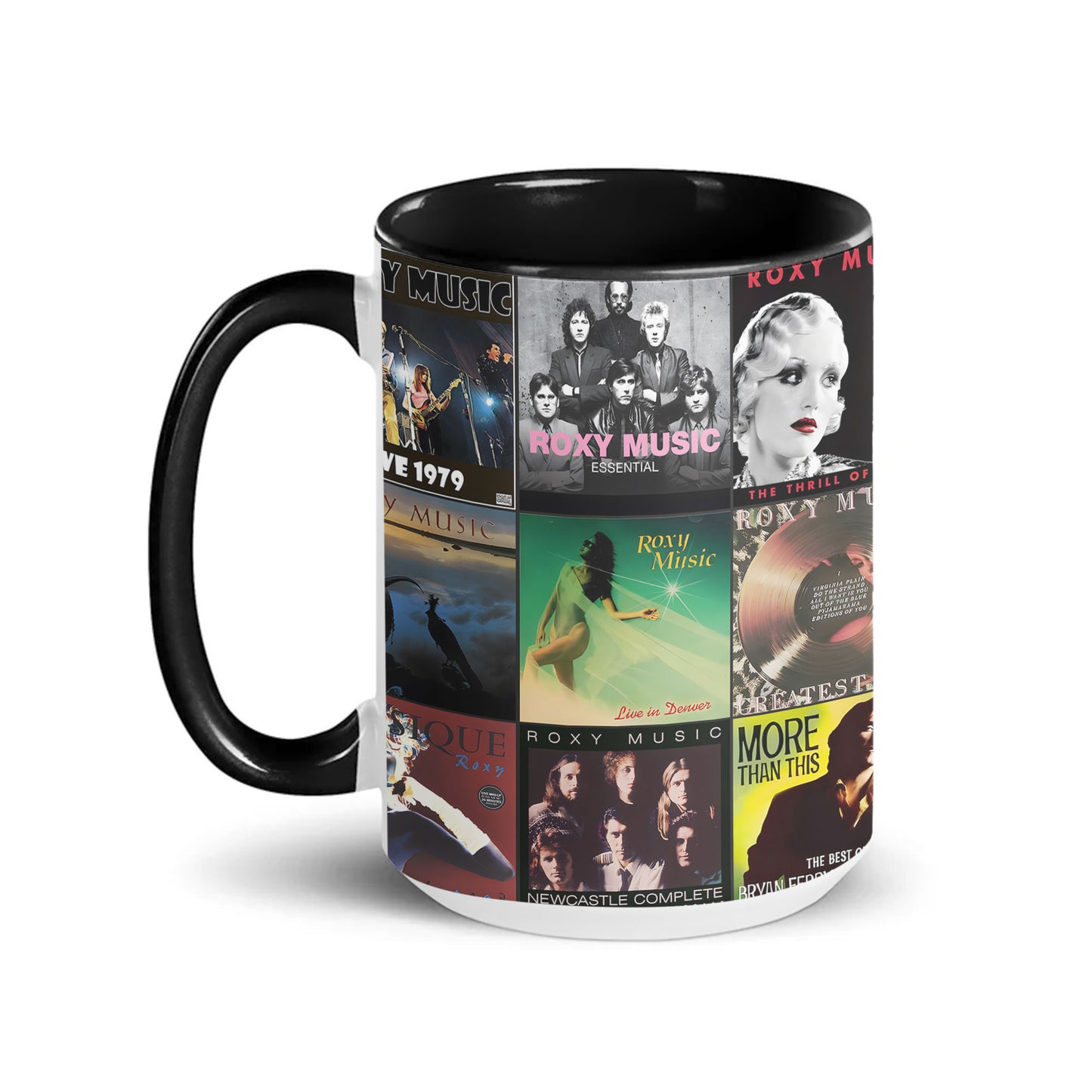 Roxy Music Accent Mug – Classic Album Cover Collage Gift for Art Rock Fans