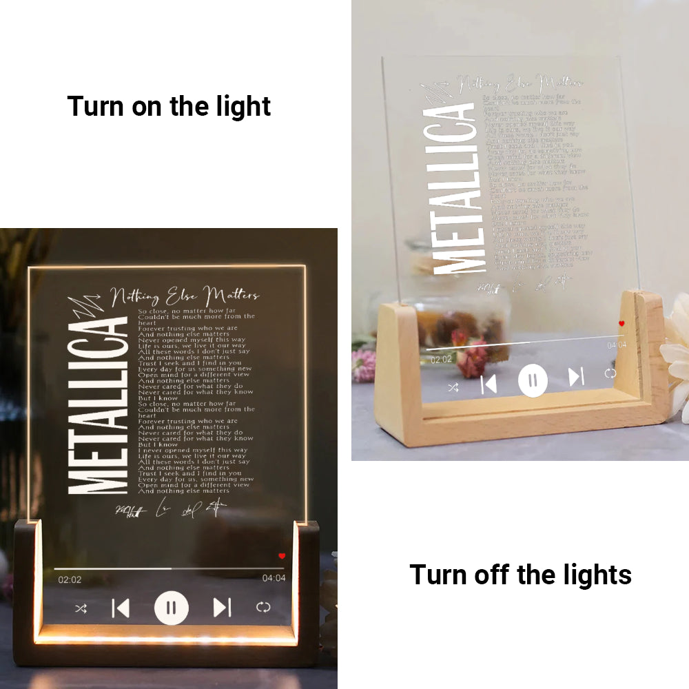 Metallica “Nothing Else Matters” LED Music Plaque – Classic Rock Glow