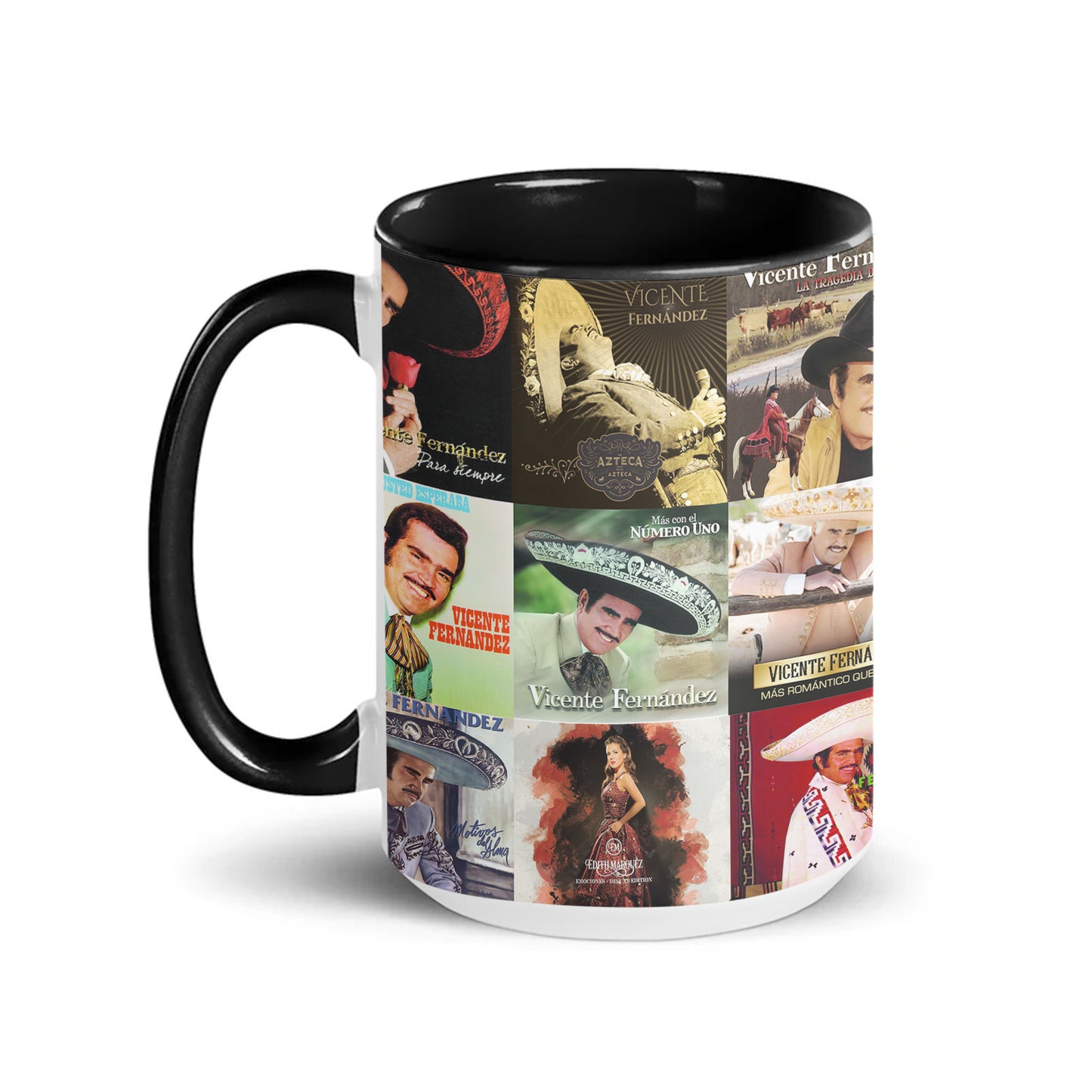 Vicente Fernández Accent Mug – Ranchera Legend Album Collage Gift