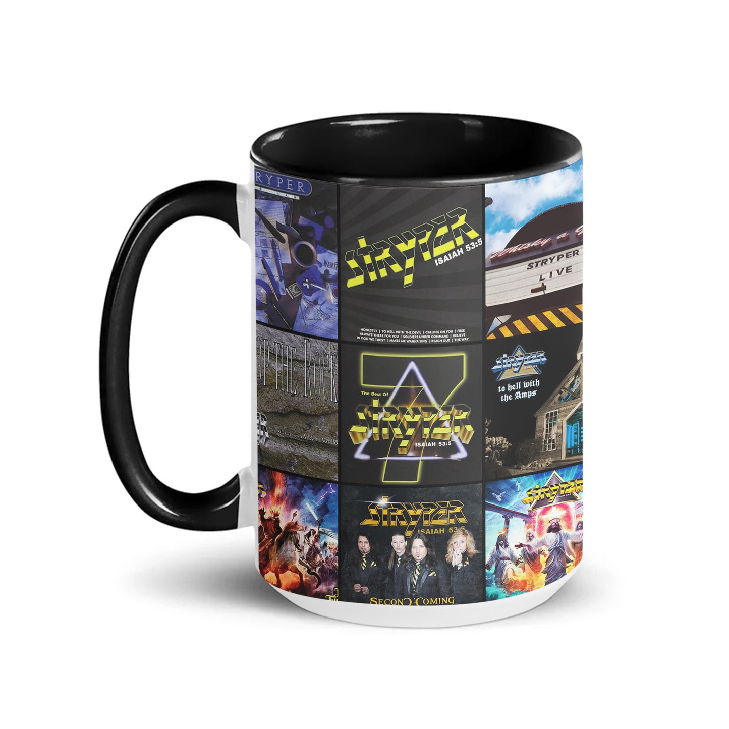 Stryper Accent Mug – Christian Metal Legends Album Collage Gift