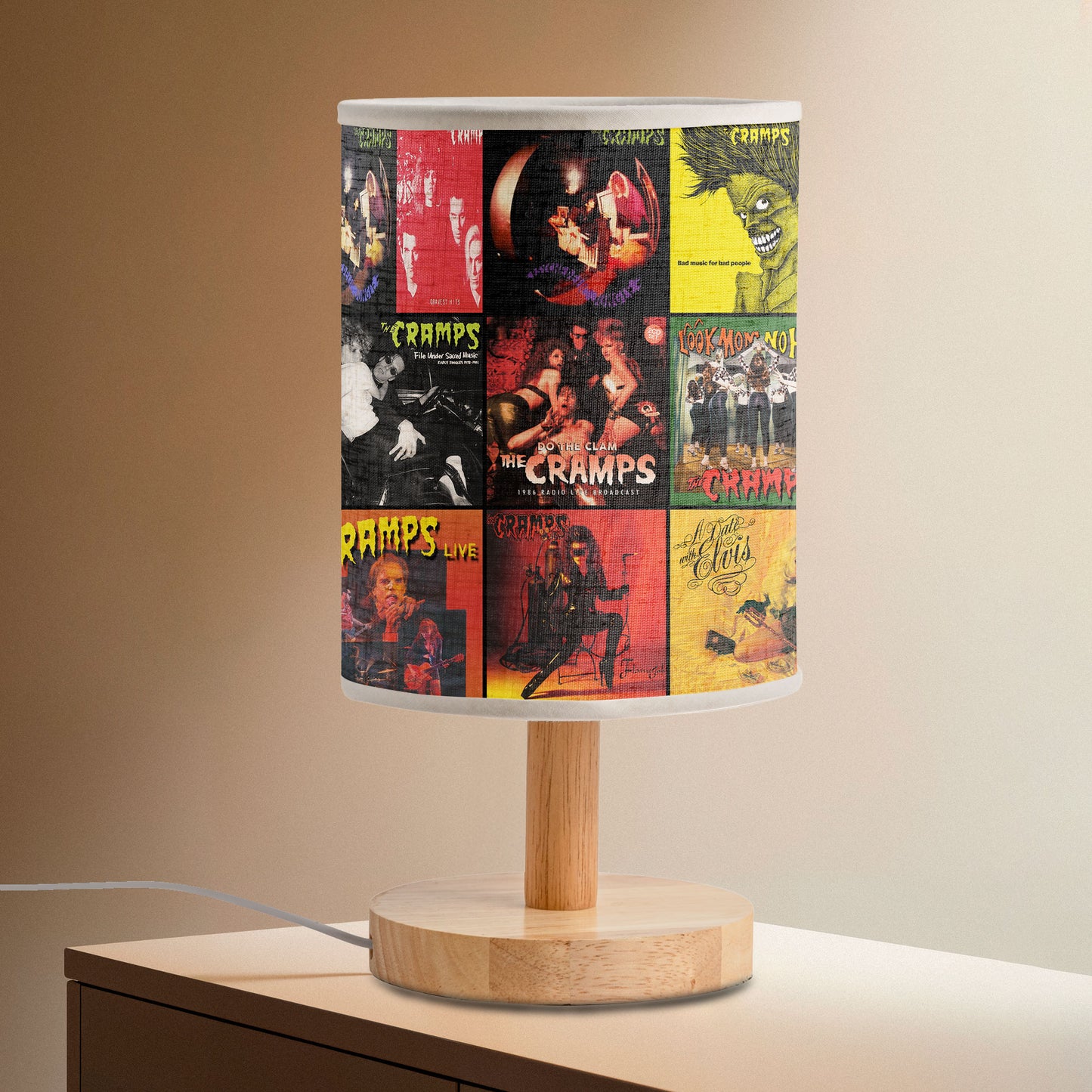 The Cramps Albums Fabric Lamp – Light of Punk Rock Madness