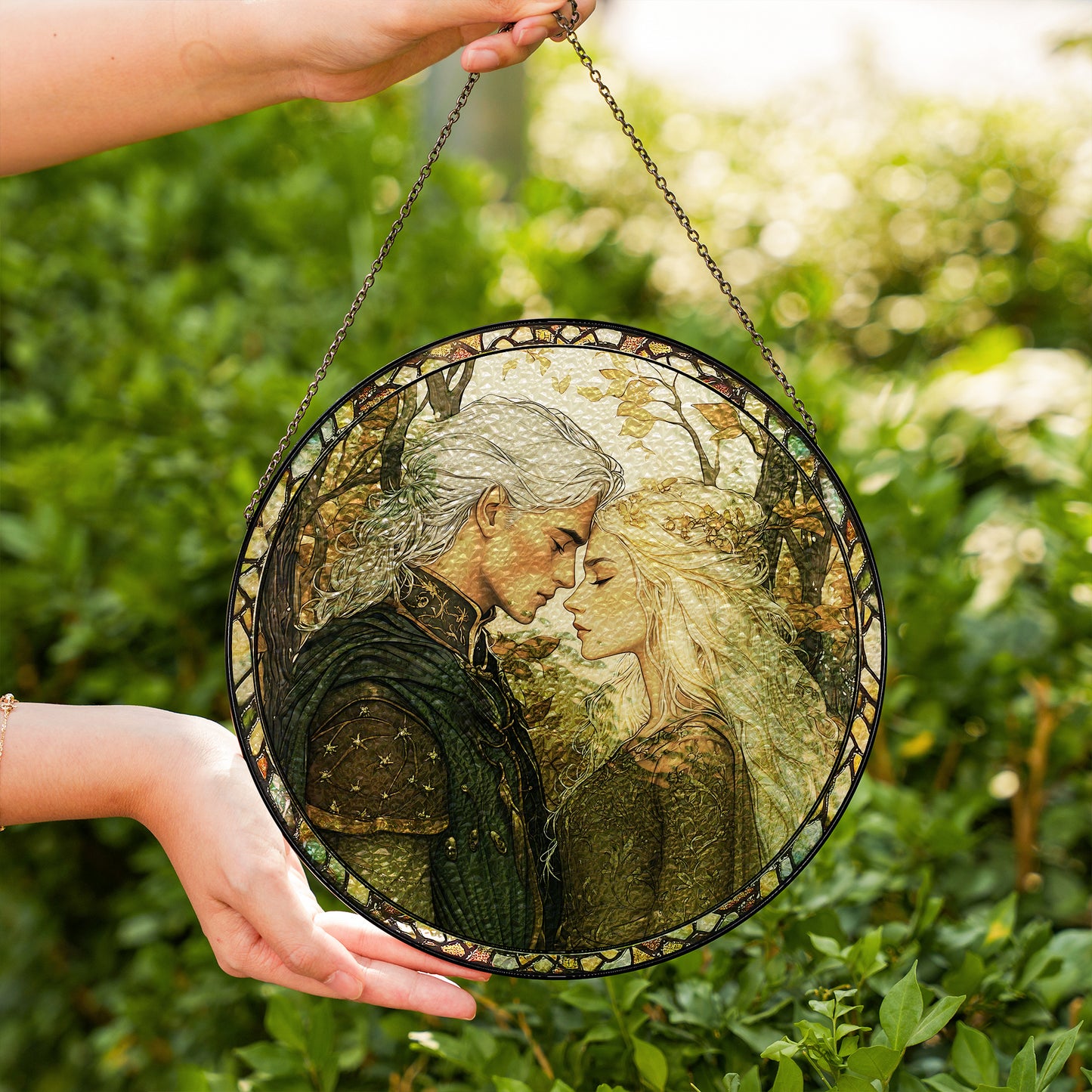 Aelin Galathynius & Rowan Whitethorn Stained Glass Suncatcher