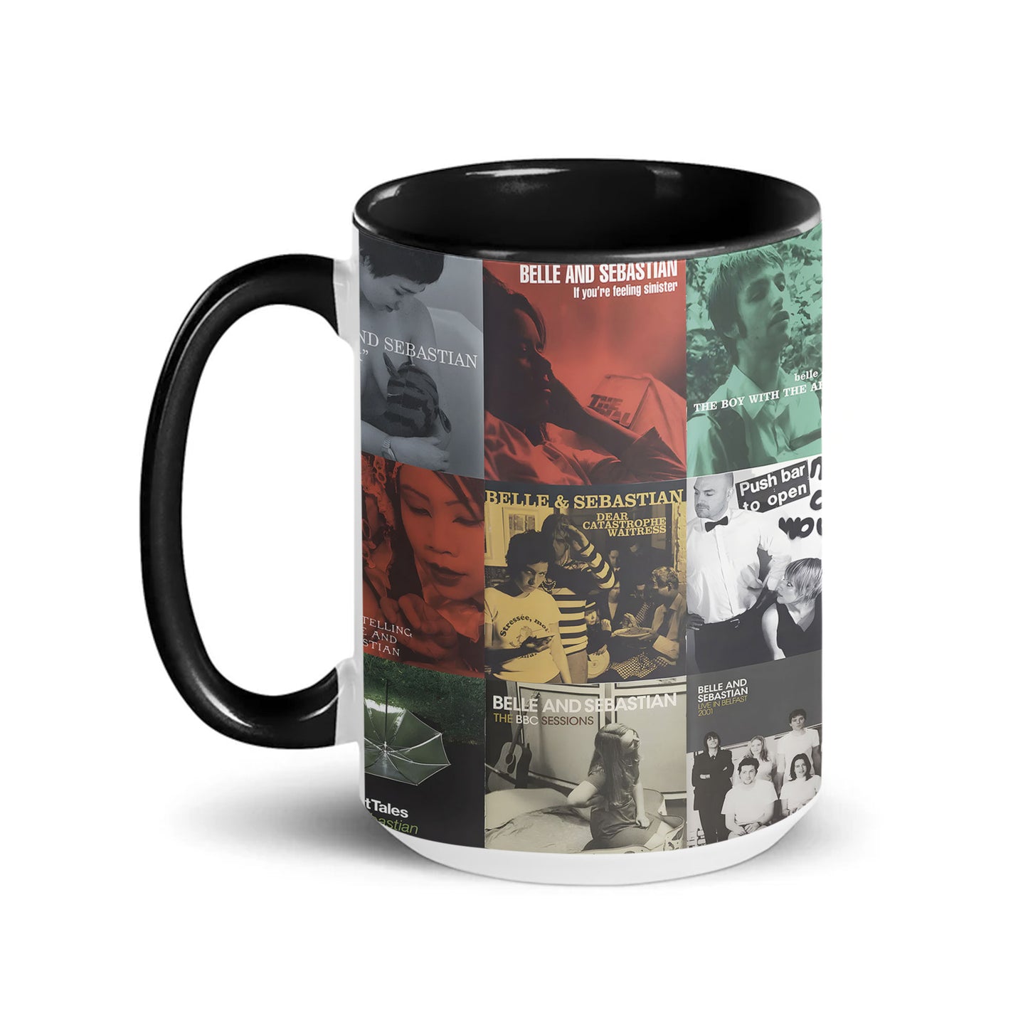 Belle and Sebastian Accent Mug – Classic Album Cover Collage Gift for Indie Pop Fans