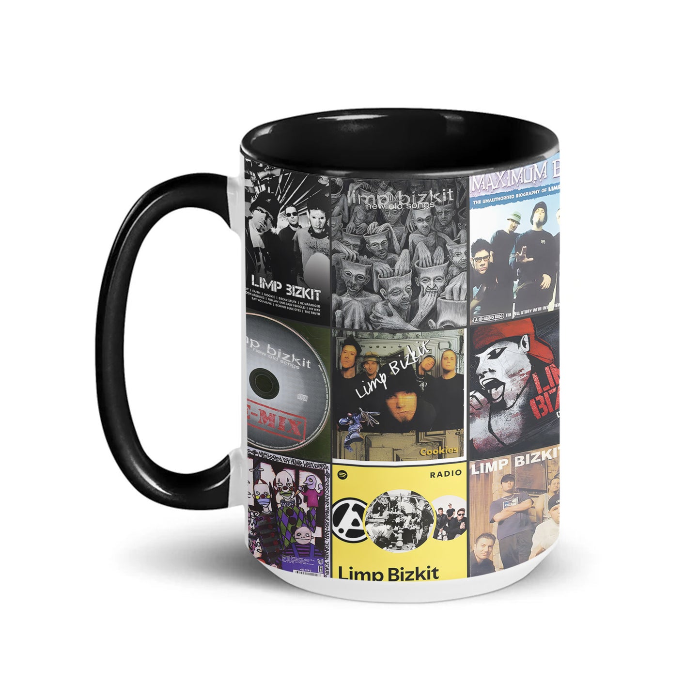 Limp Bizkit Accent Mug – Classic Album Cover Collage Gift for Nu-Metal Fans