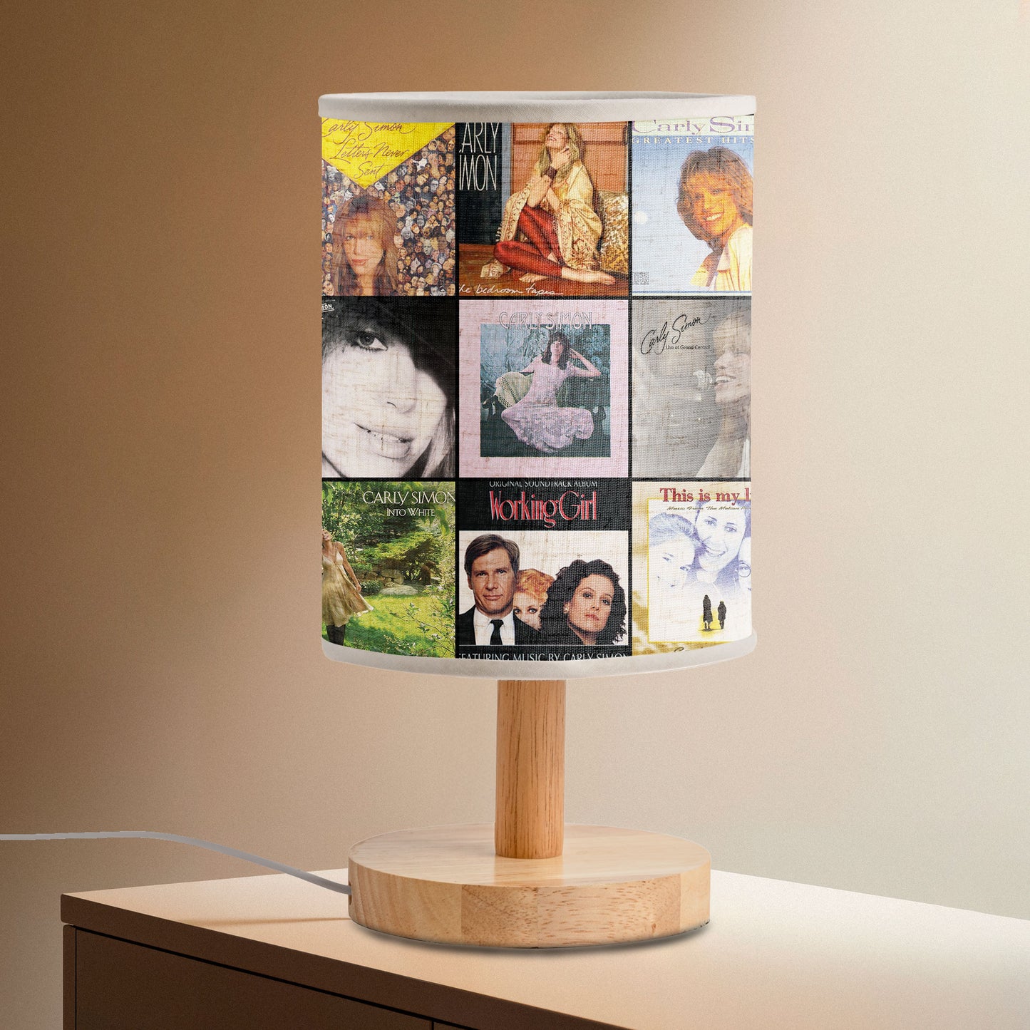 Carly Simon Fabric Lamp – Timeless Elegance Album Art Collection