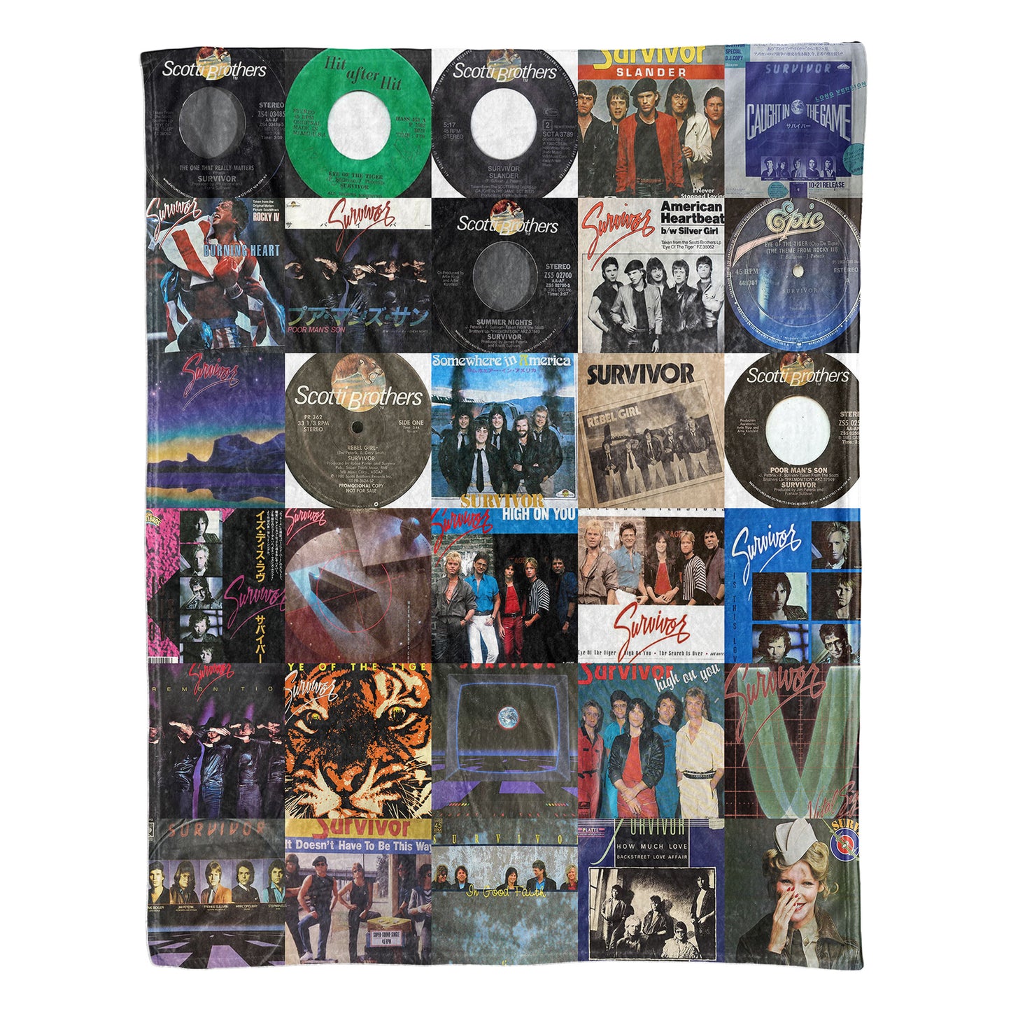 Survivor Sherpa Blanket – Iconic Rock Anthems & Timeless Hits Tribute