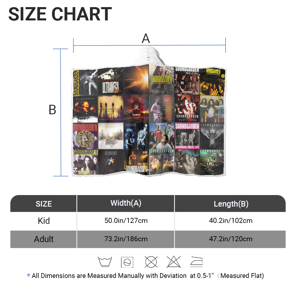 Soundgarden Albums Wearable Hooded Blanket – Grunge Legends & Seattle Vibes