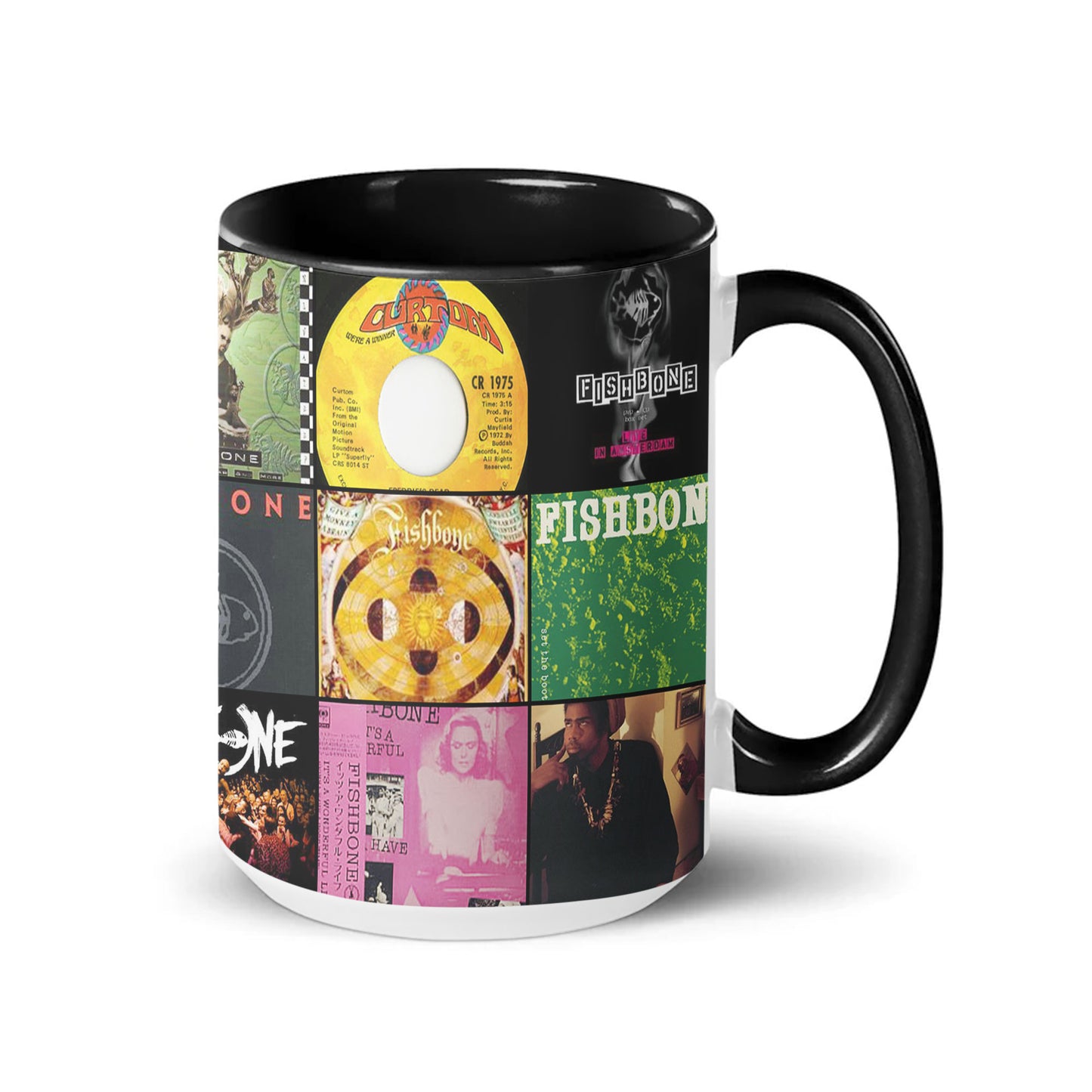 Fishbone Accent Mug – Funk-Rock Fusion Album Collage Gift