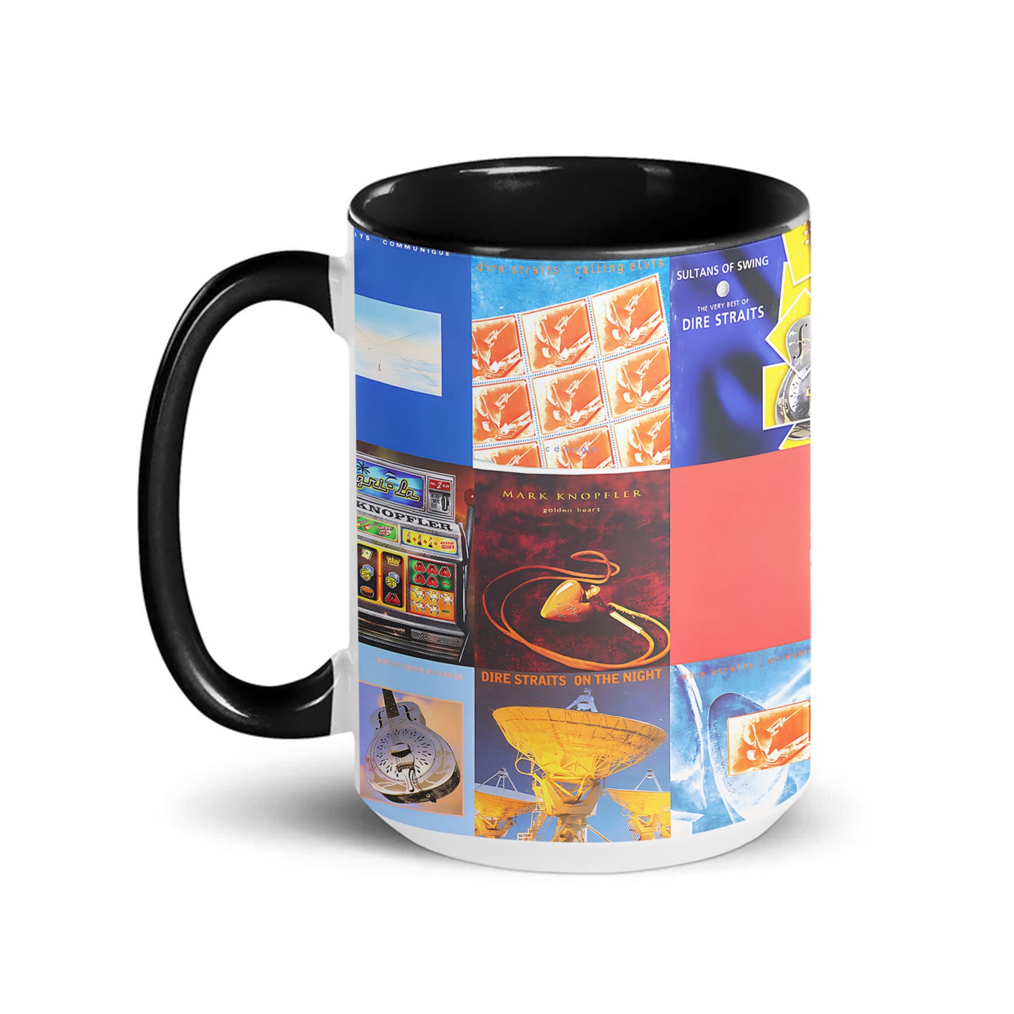 Dire Straits Accent Mug – Classic Album Cover Collage Gift