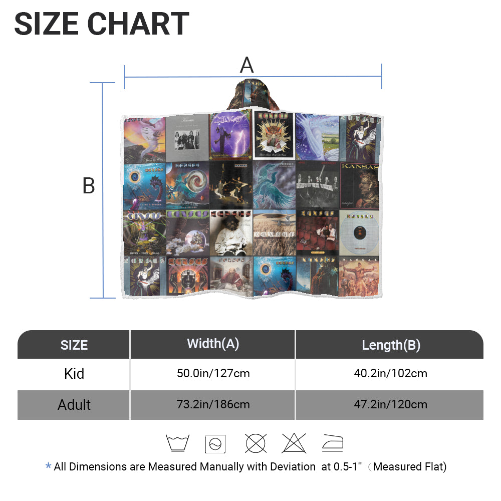 Kansas Album Art Wearable Hooded Blanket – Classic Rock Fan Gift