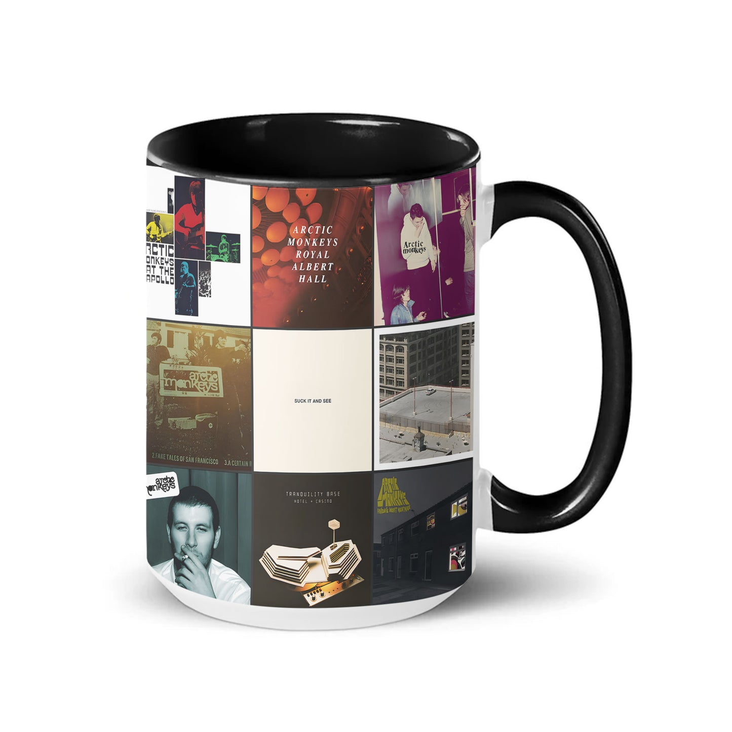 Arctic Monkeys Accent Mug – Classic Album Cover Collage Gift
