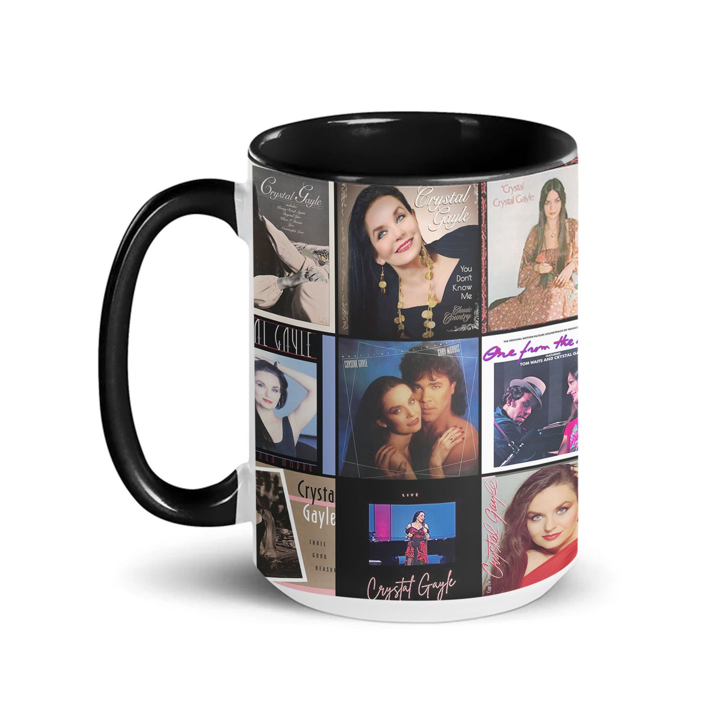 Crystal Gayle Accent Mug – Classic Album Cover Collage Gift